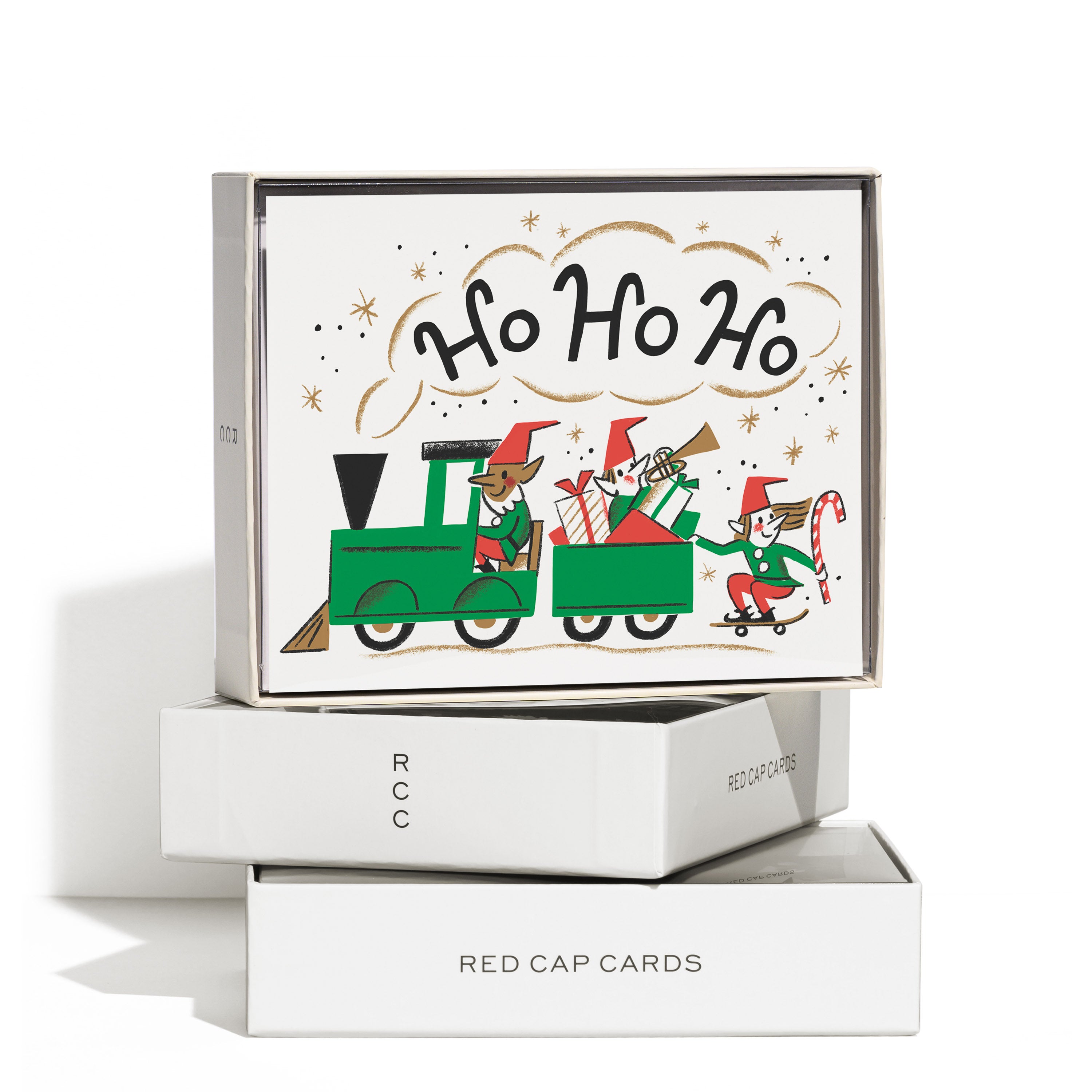 Elf Train greeting card