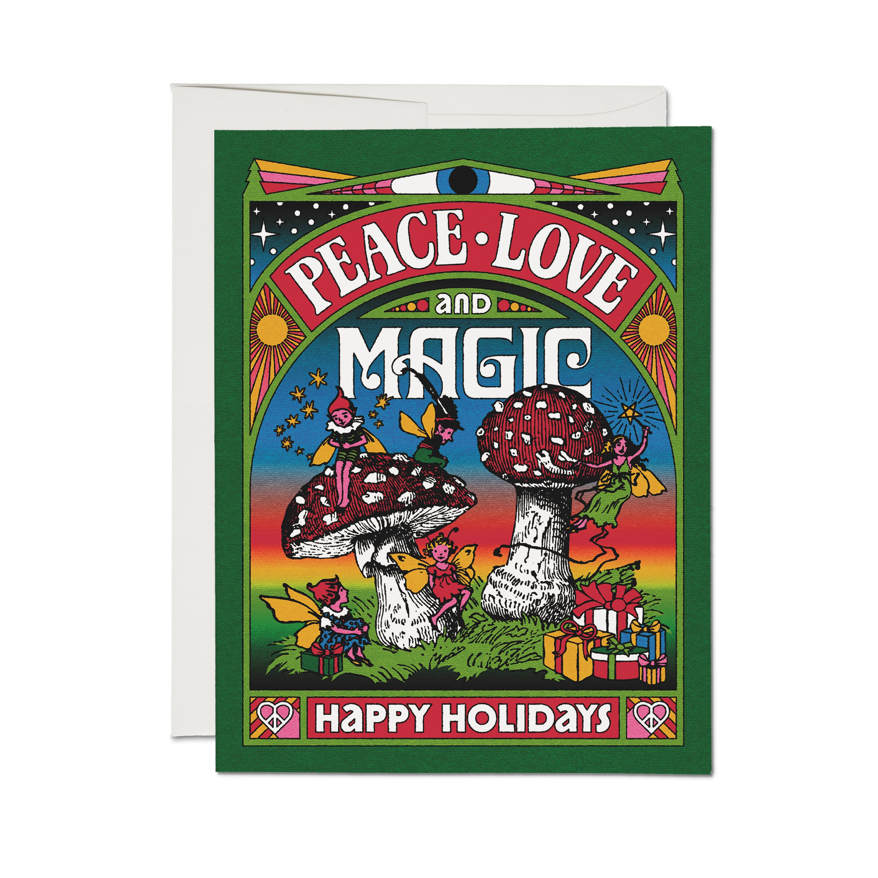 Peace Love Magic greeting card Single