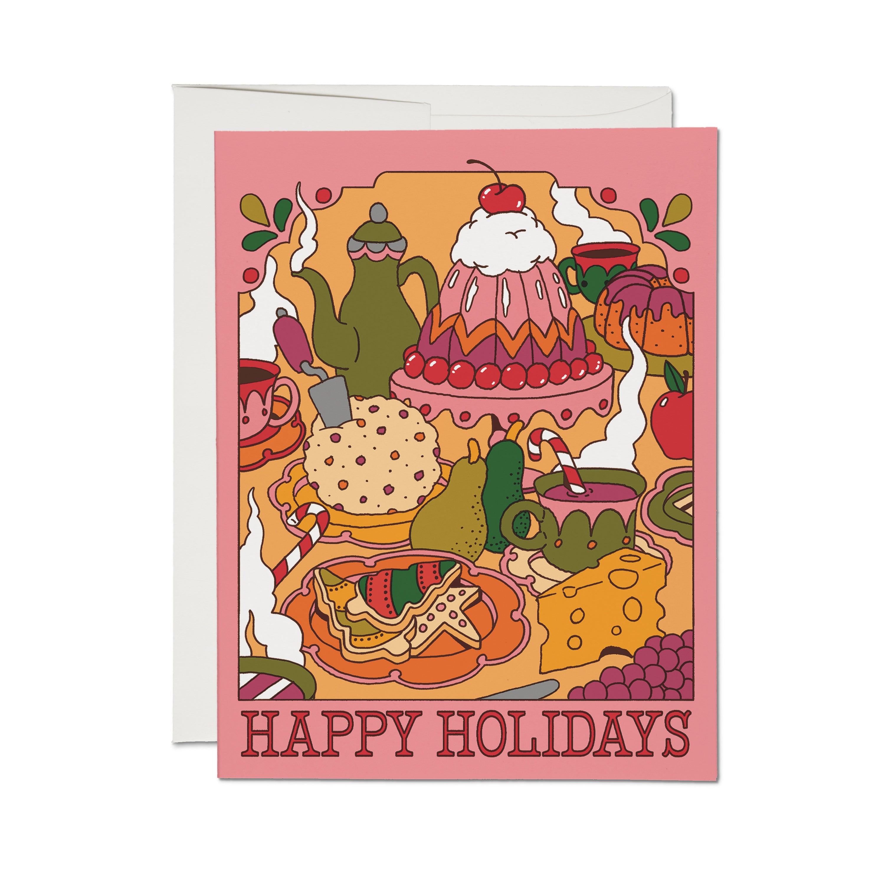 Happy Holidays Feast greeting card Single