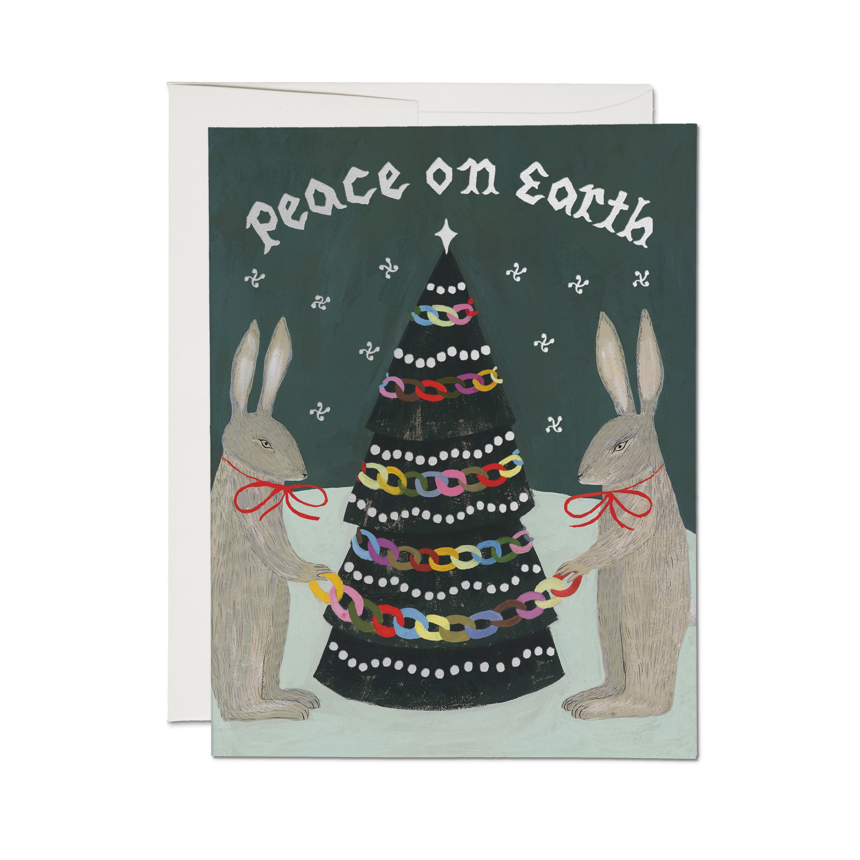 Peace Rabbits greeting card Single