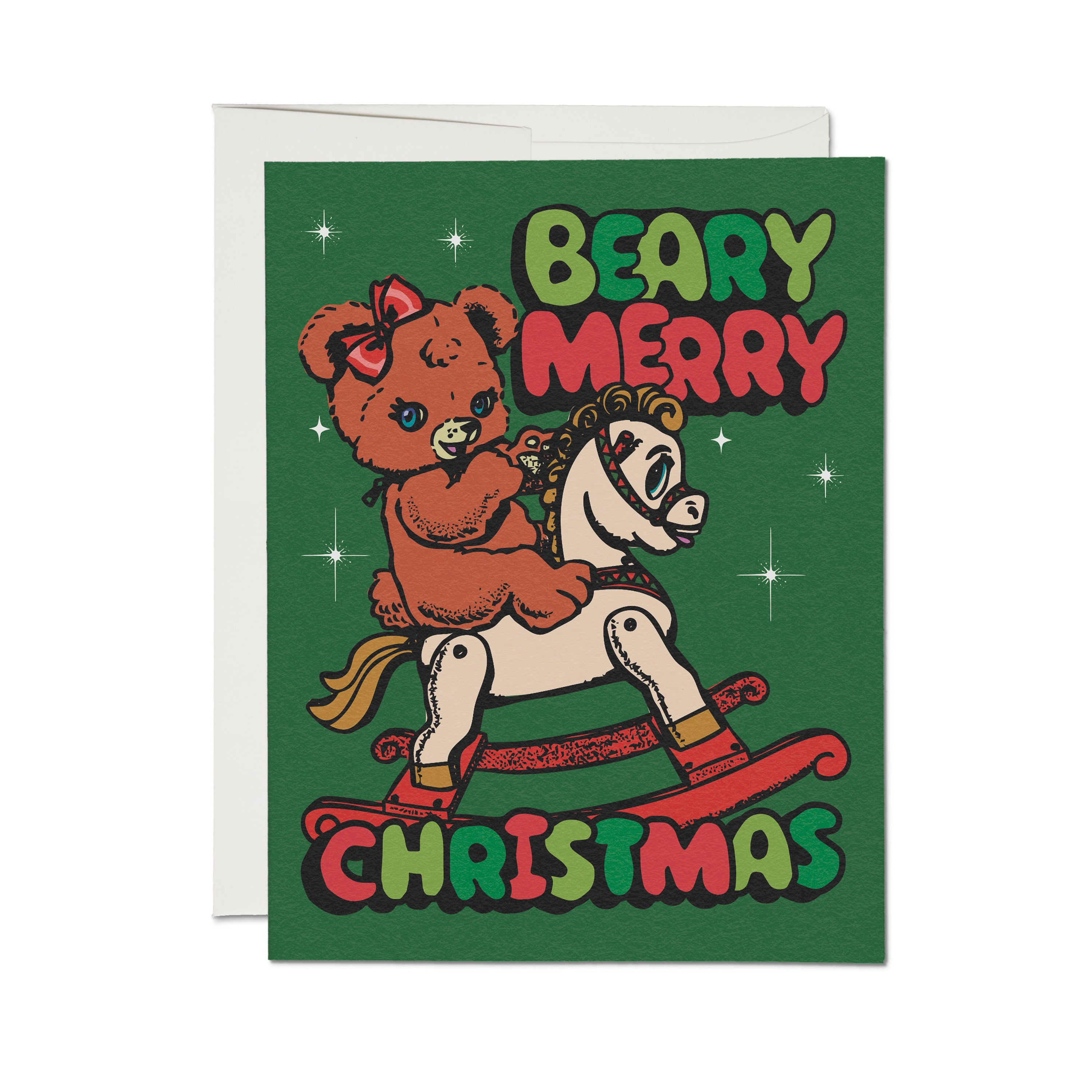 Beary Merry greeting card Single