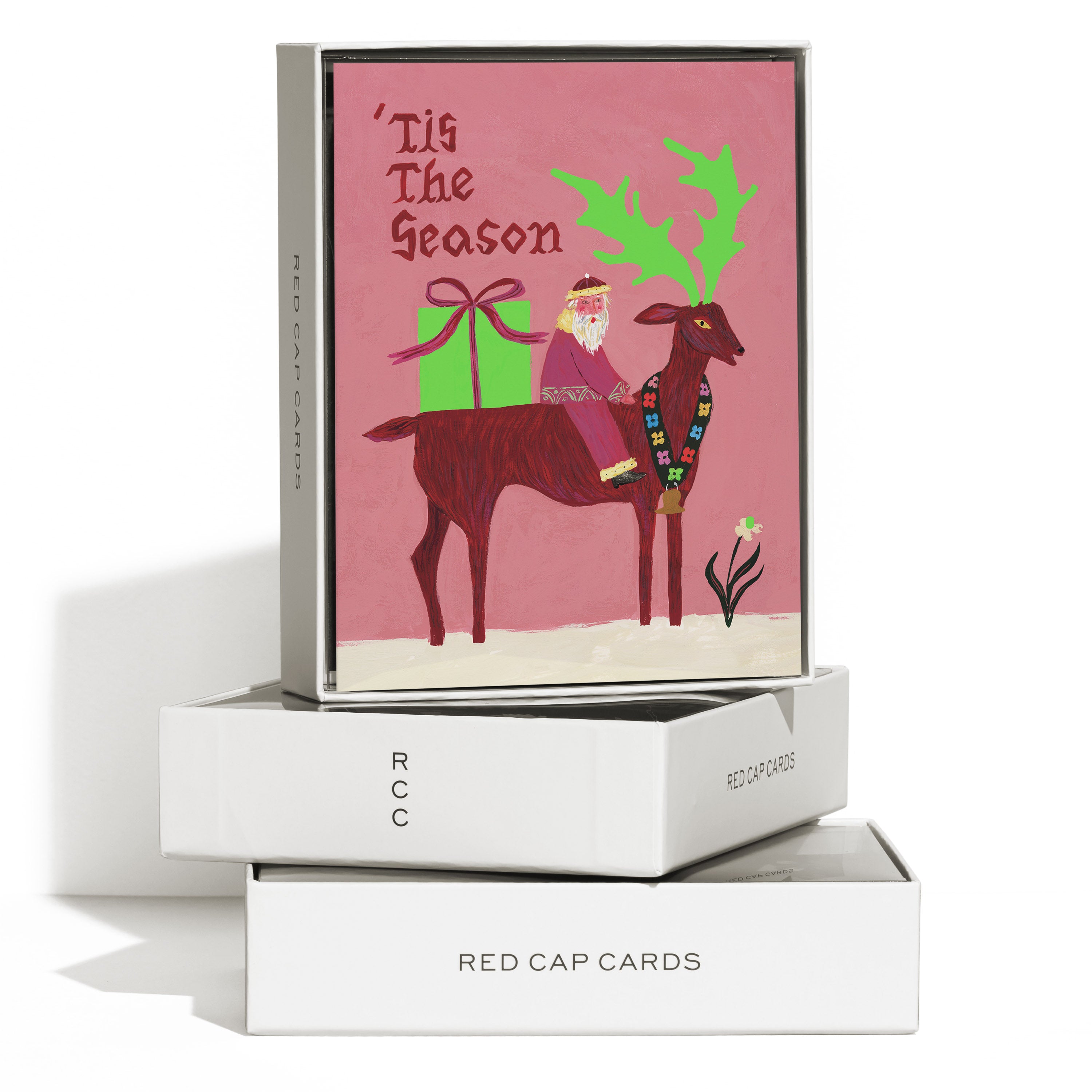 Santa and Reindeer greeting card