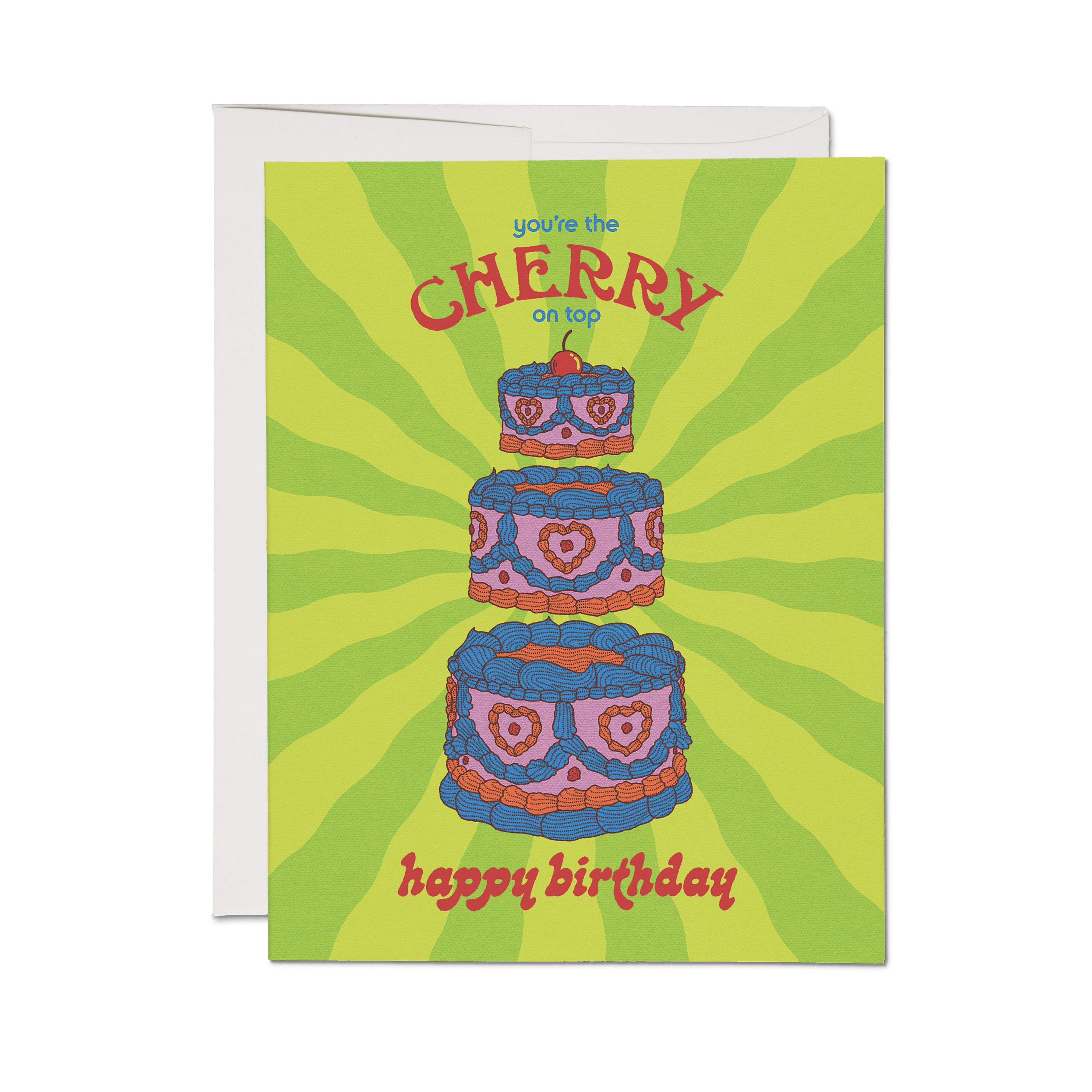 Layered Birthday Cake greeting card Single