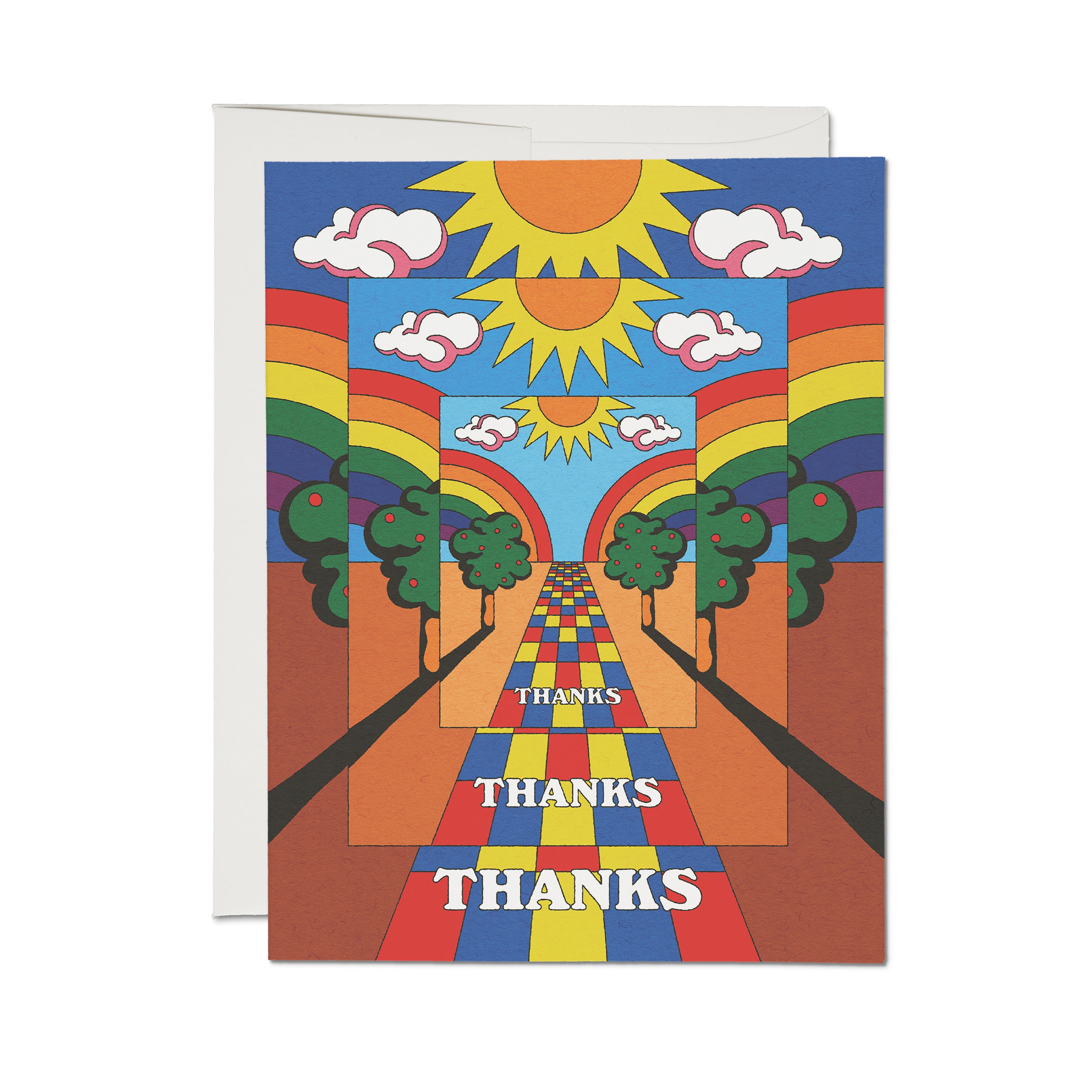Mirrored Thanks greeting card Boxed Set of 8