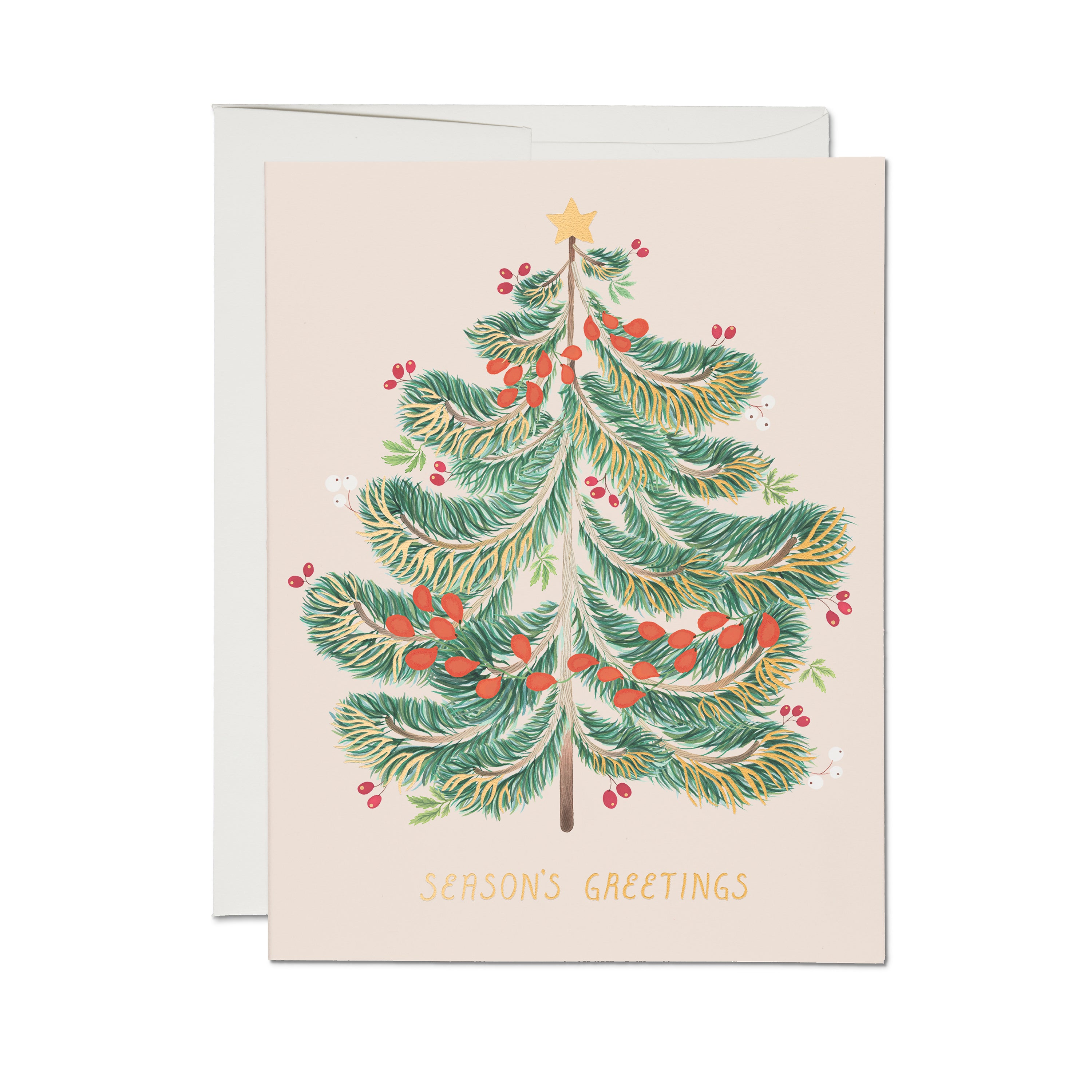 Festive Evergreen greeting card