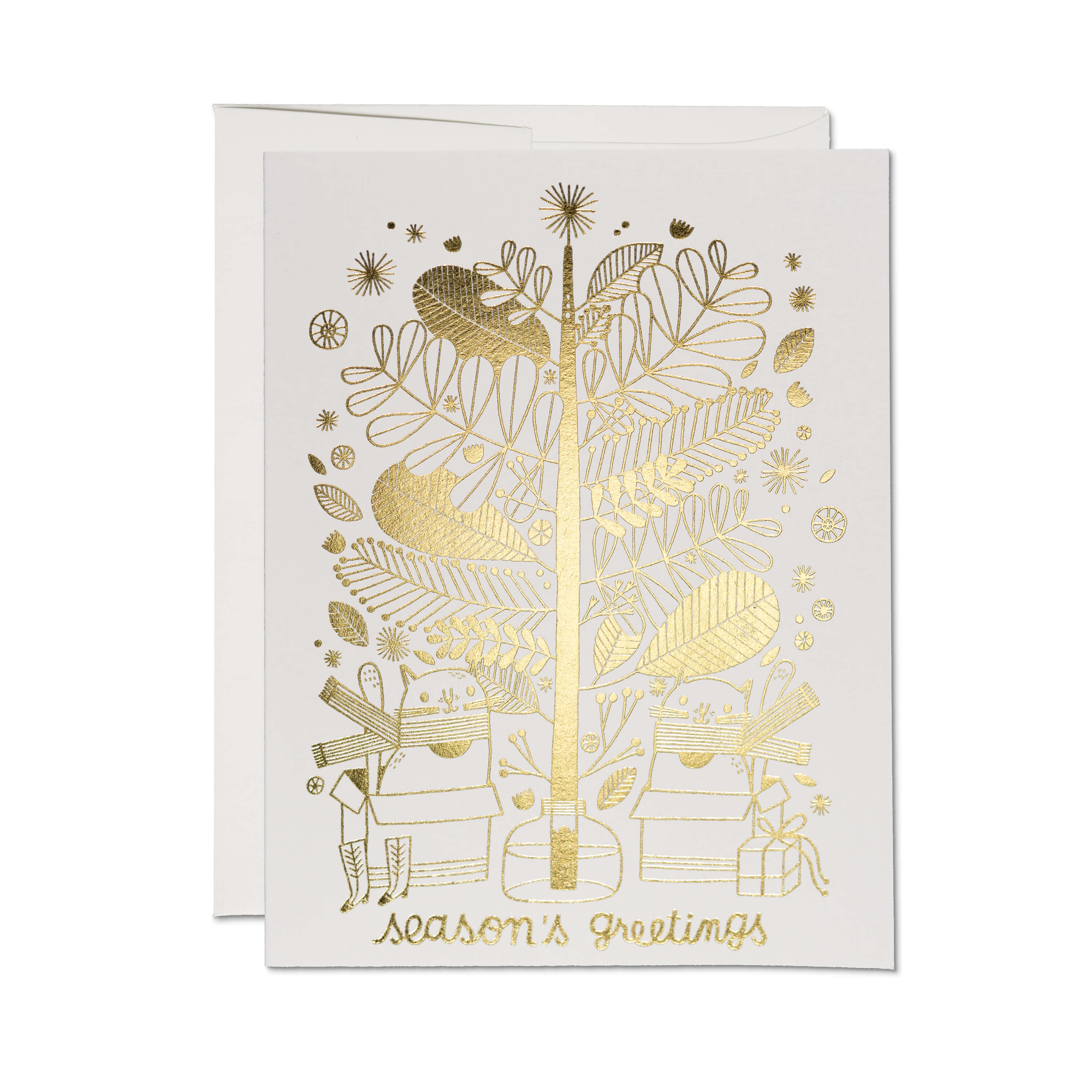 Tree Cats greeting card Single