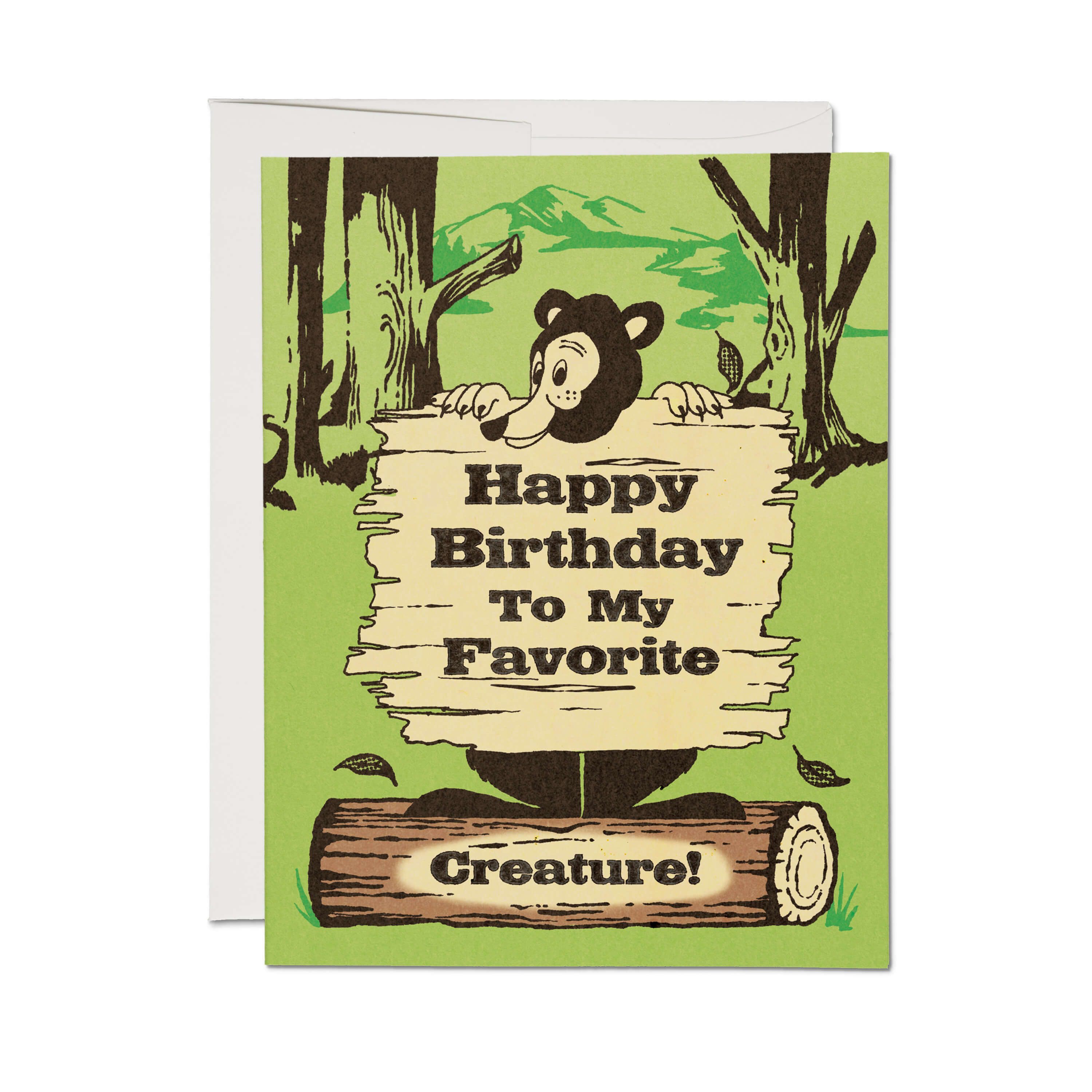 Bear Announcement greeting card Single