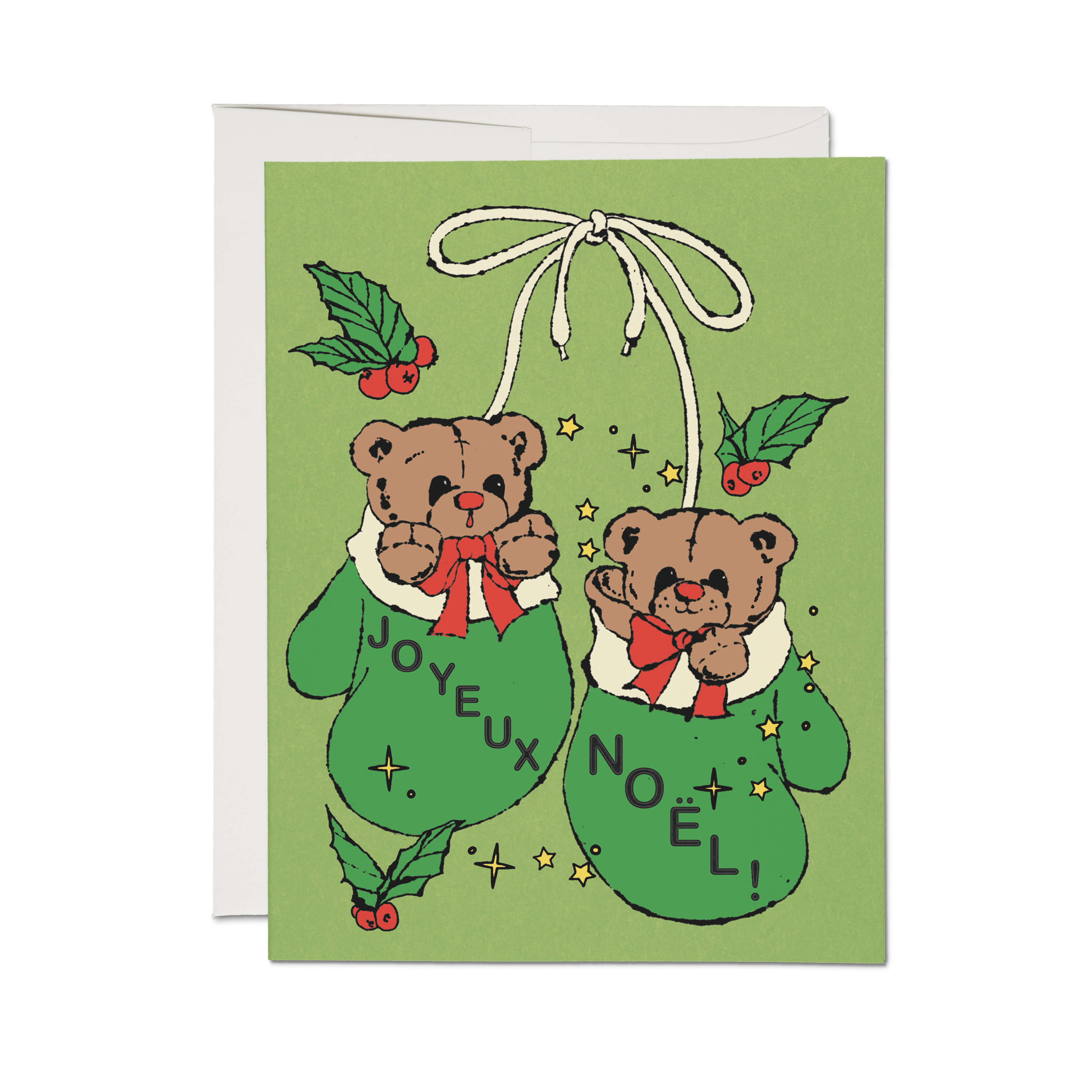 Mitten Bears greeting card Single
