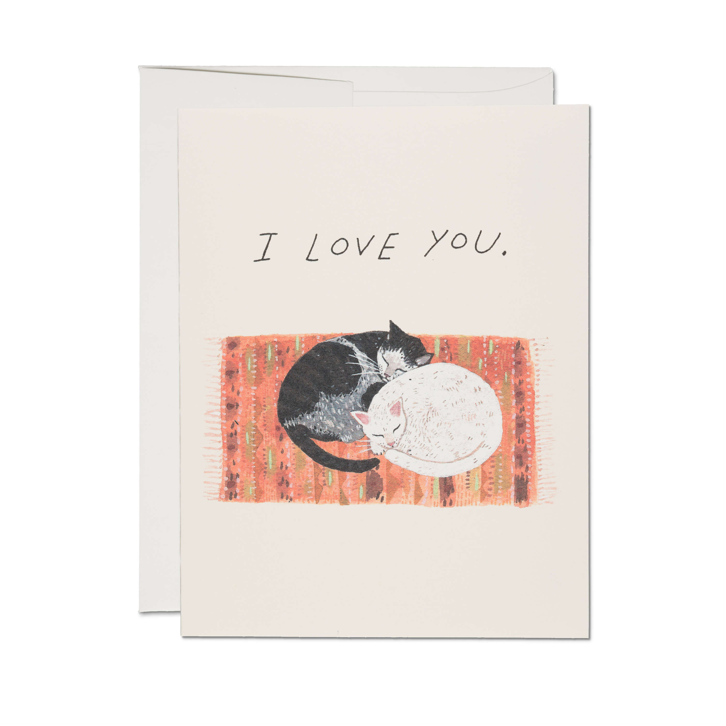 Cat Cuddle greeting card Single