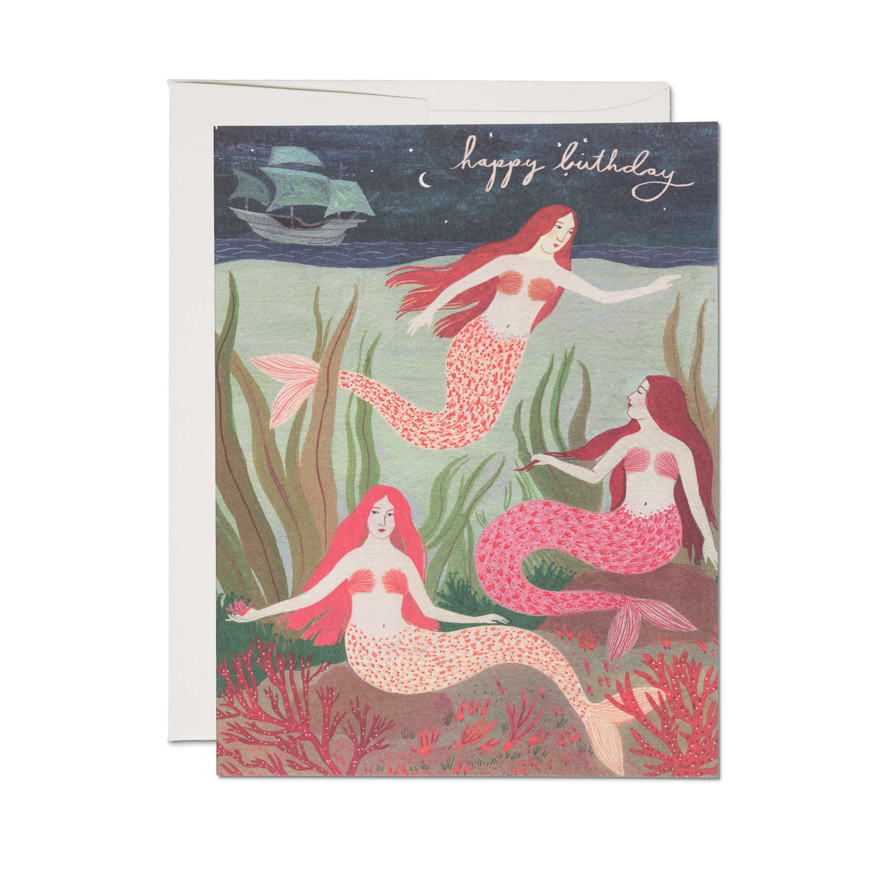 Mermaids greeting card Single