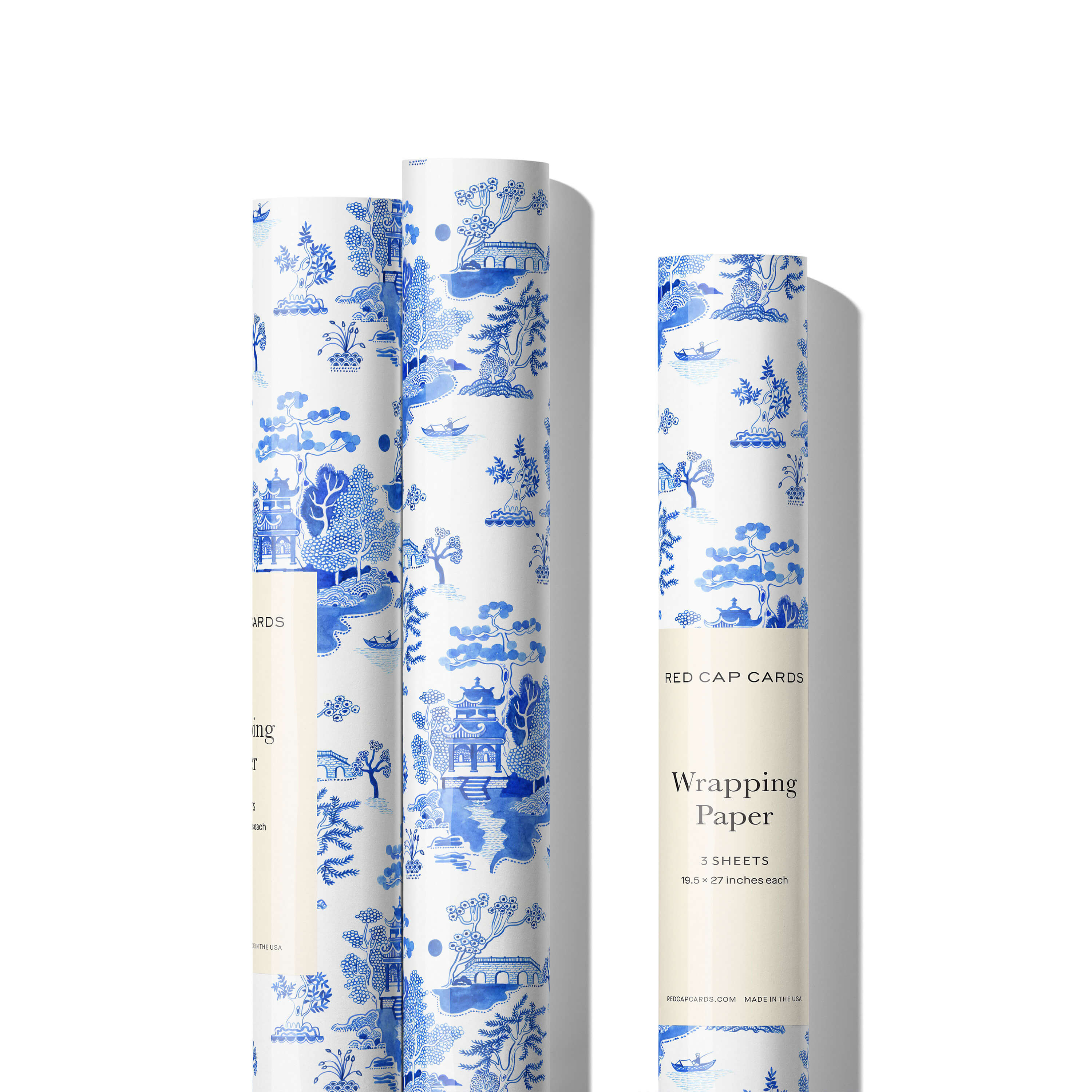 Blue Chinoiserie wrapping paper Single