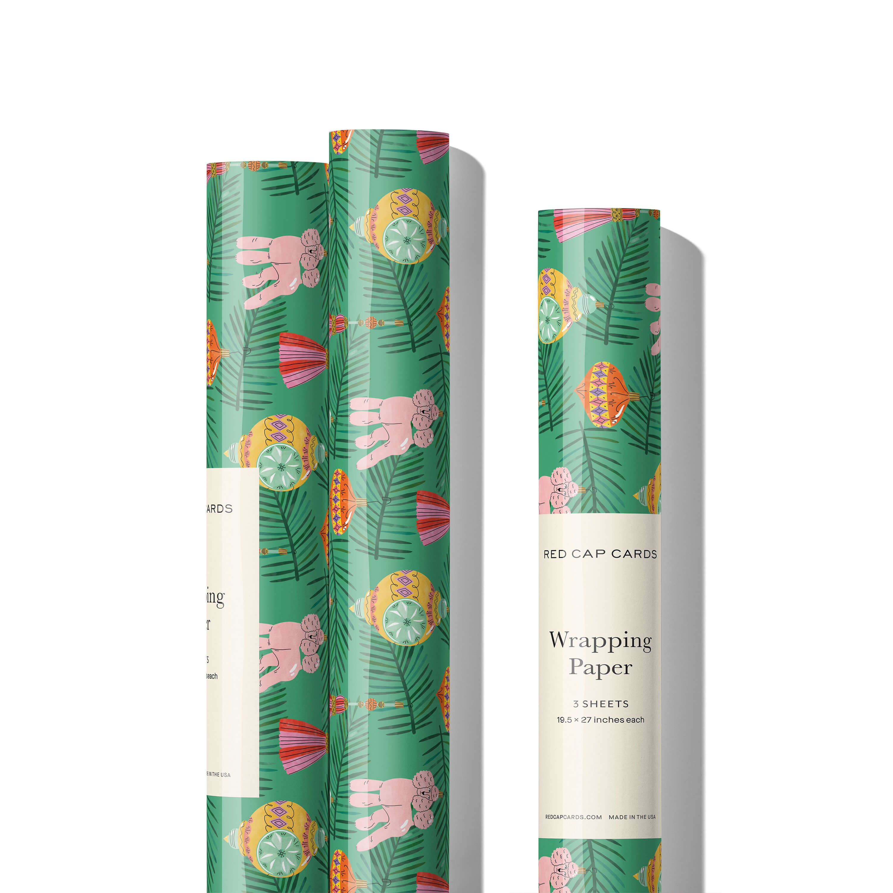 Christmas Poodle wrapping paper Single