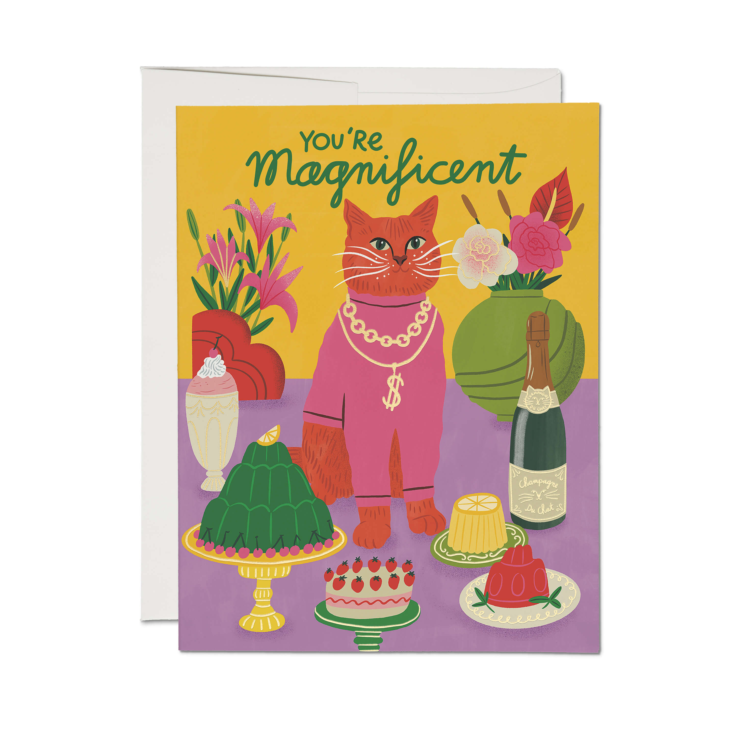 Magnificent Cat greeting card Single