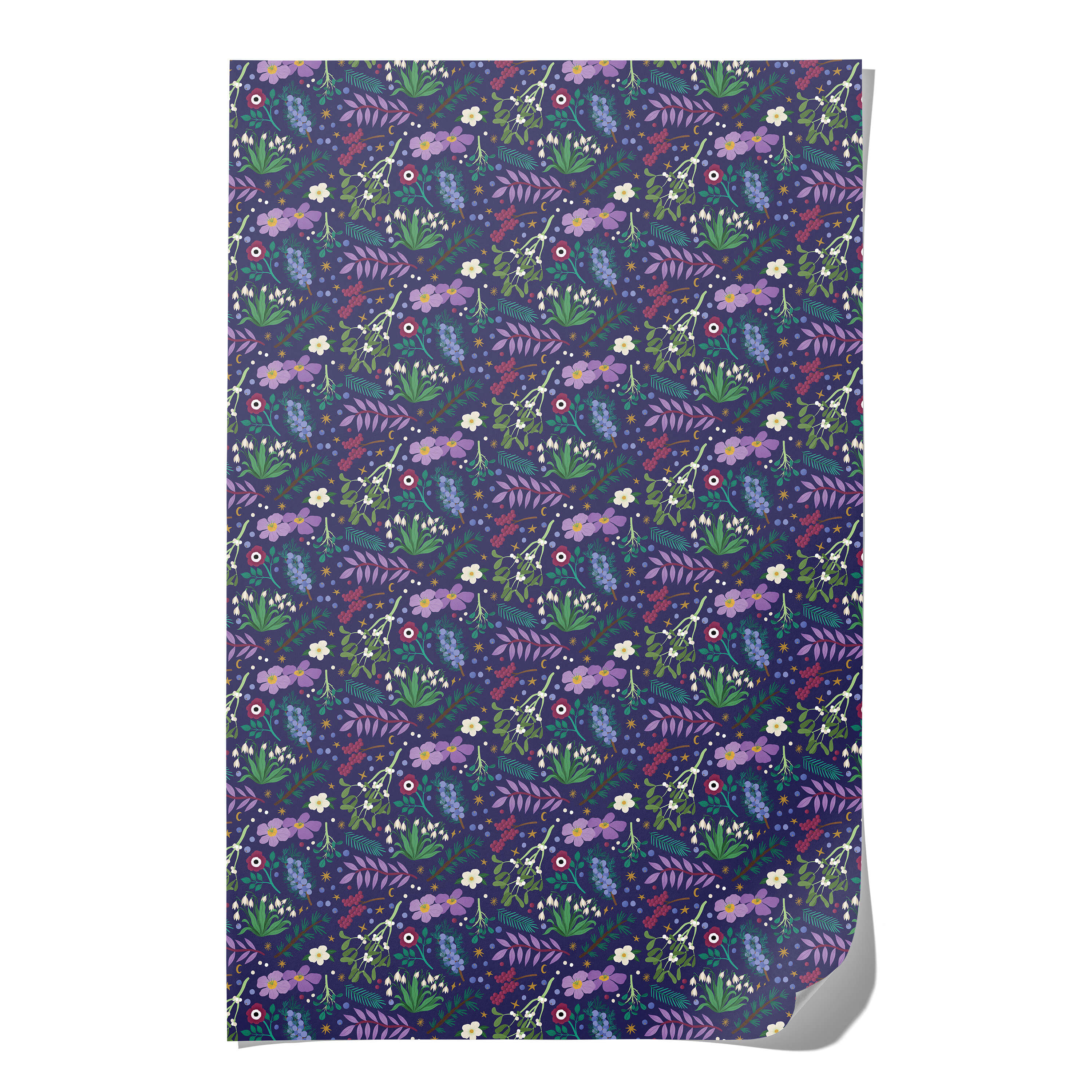 Winter Botanicals wrapping paper Single