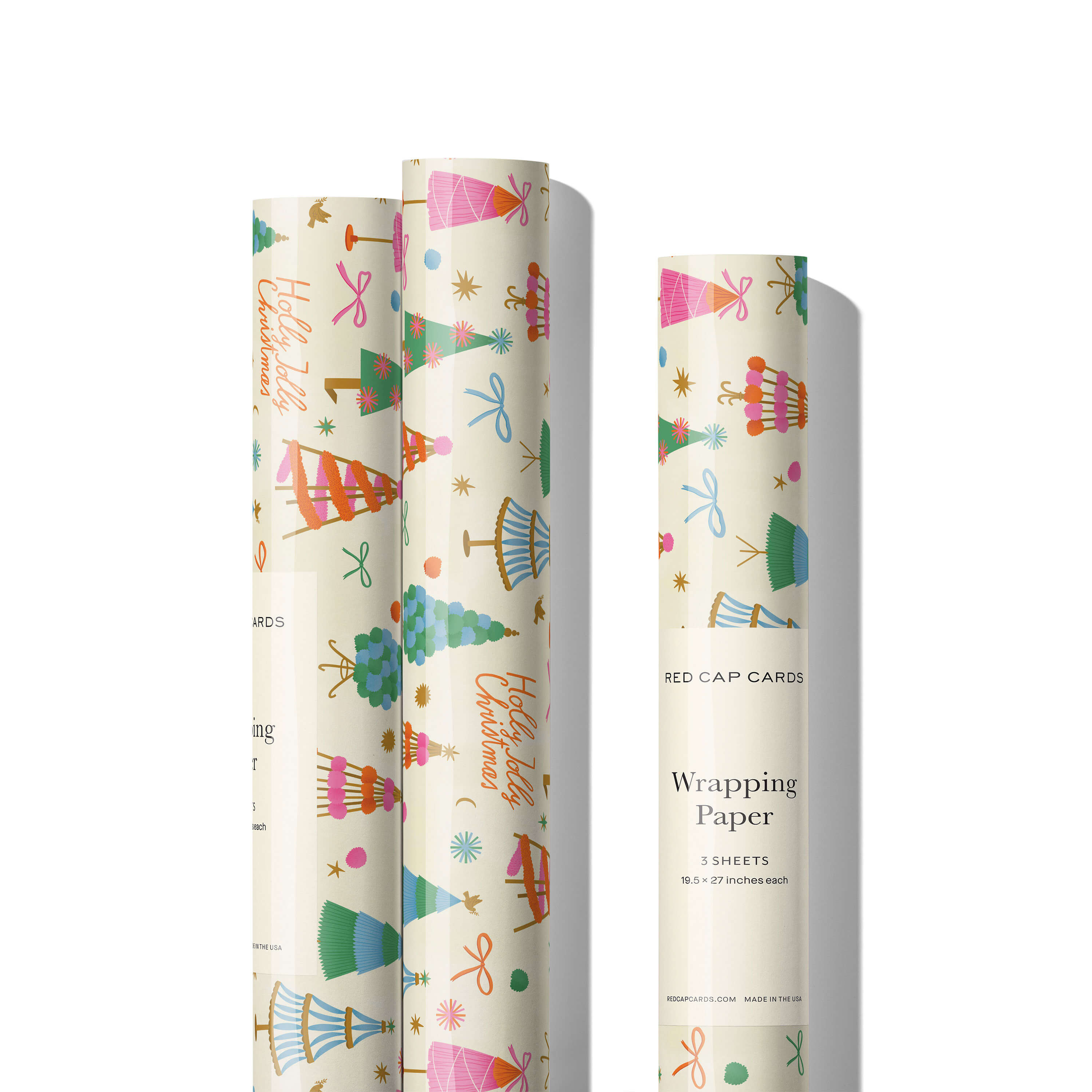 Holly Jolly Trees wrapping paper Single