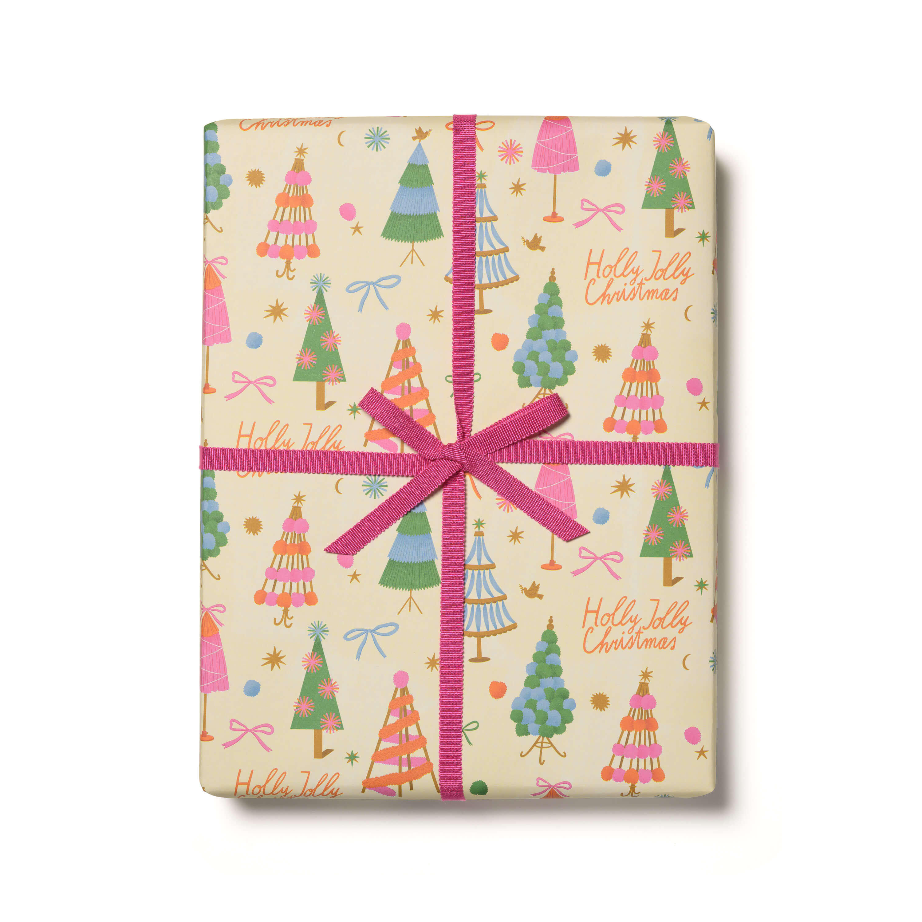 Holly Jolly Trees wrapping paper Single
