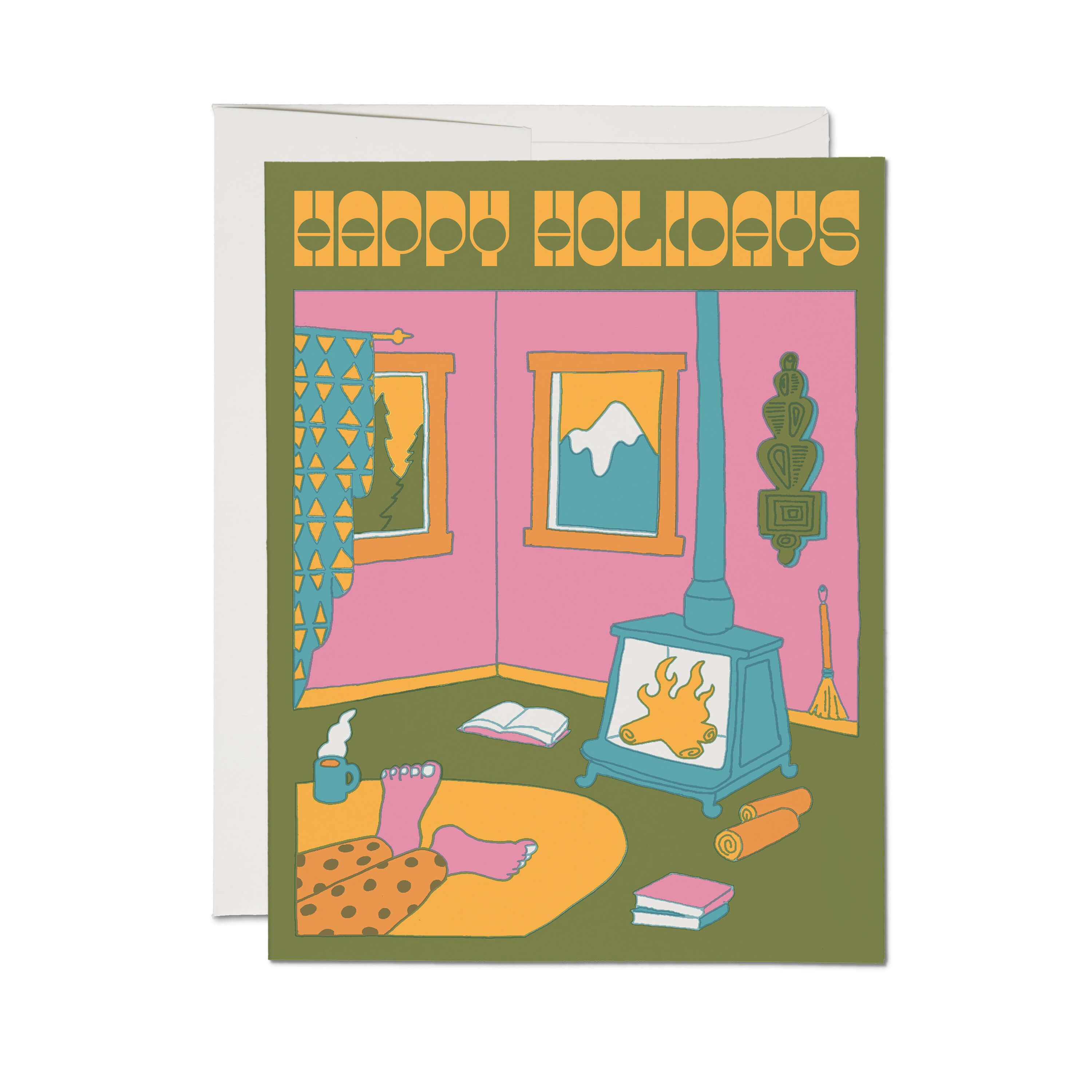Fireside greeting card Single