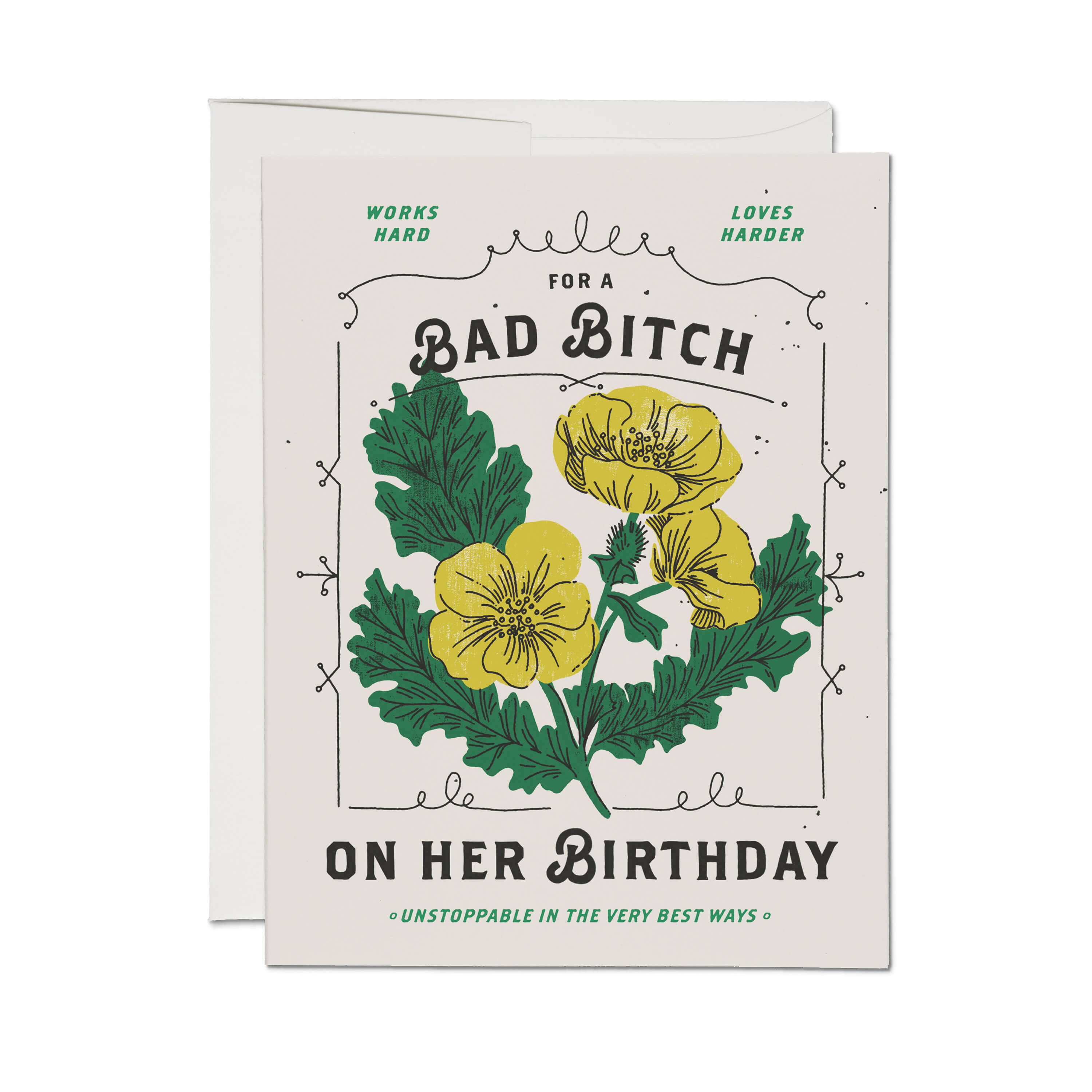 Bad Bitch greeting card Single