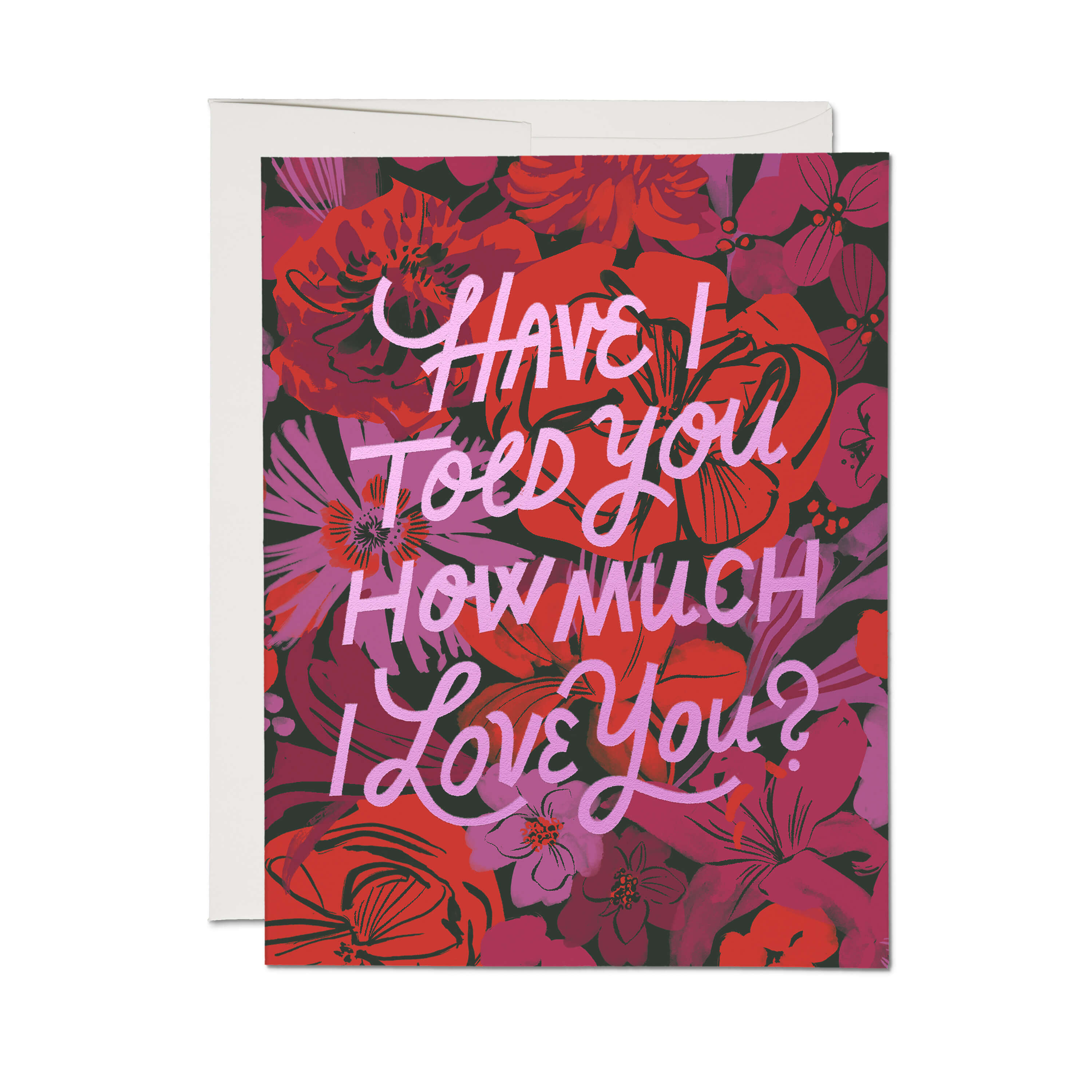 I Love You Florals greeting card Single
