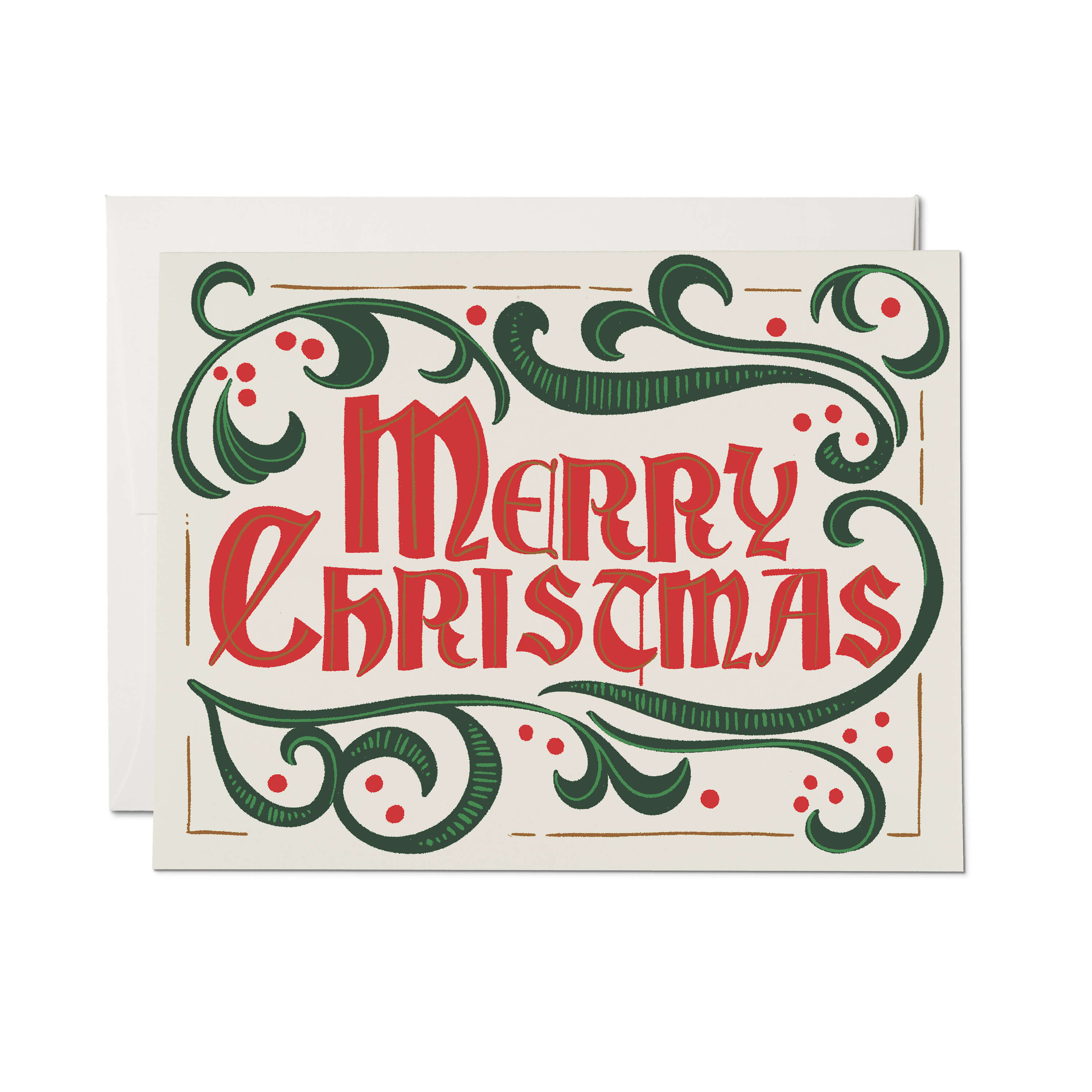 Old-Fashioned Christmas greeting card Single