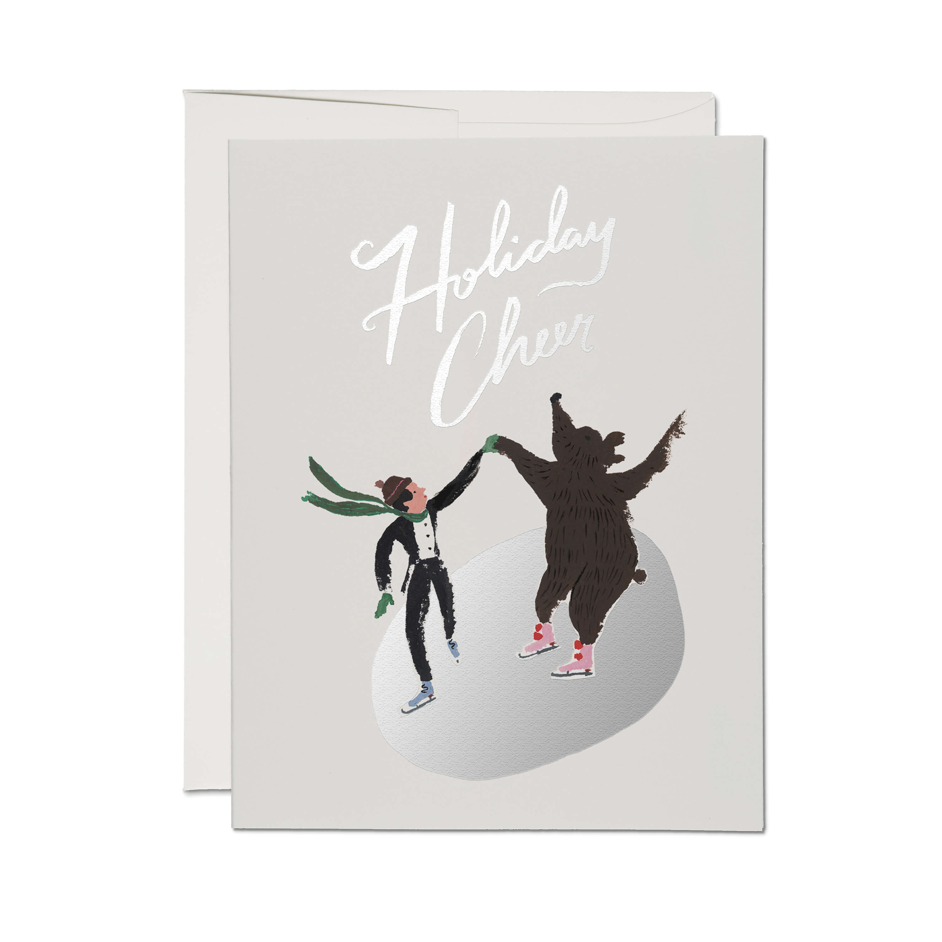 Skating Bear greeting card Single