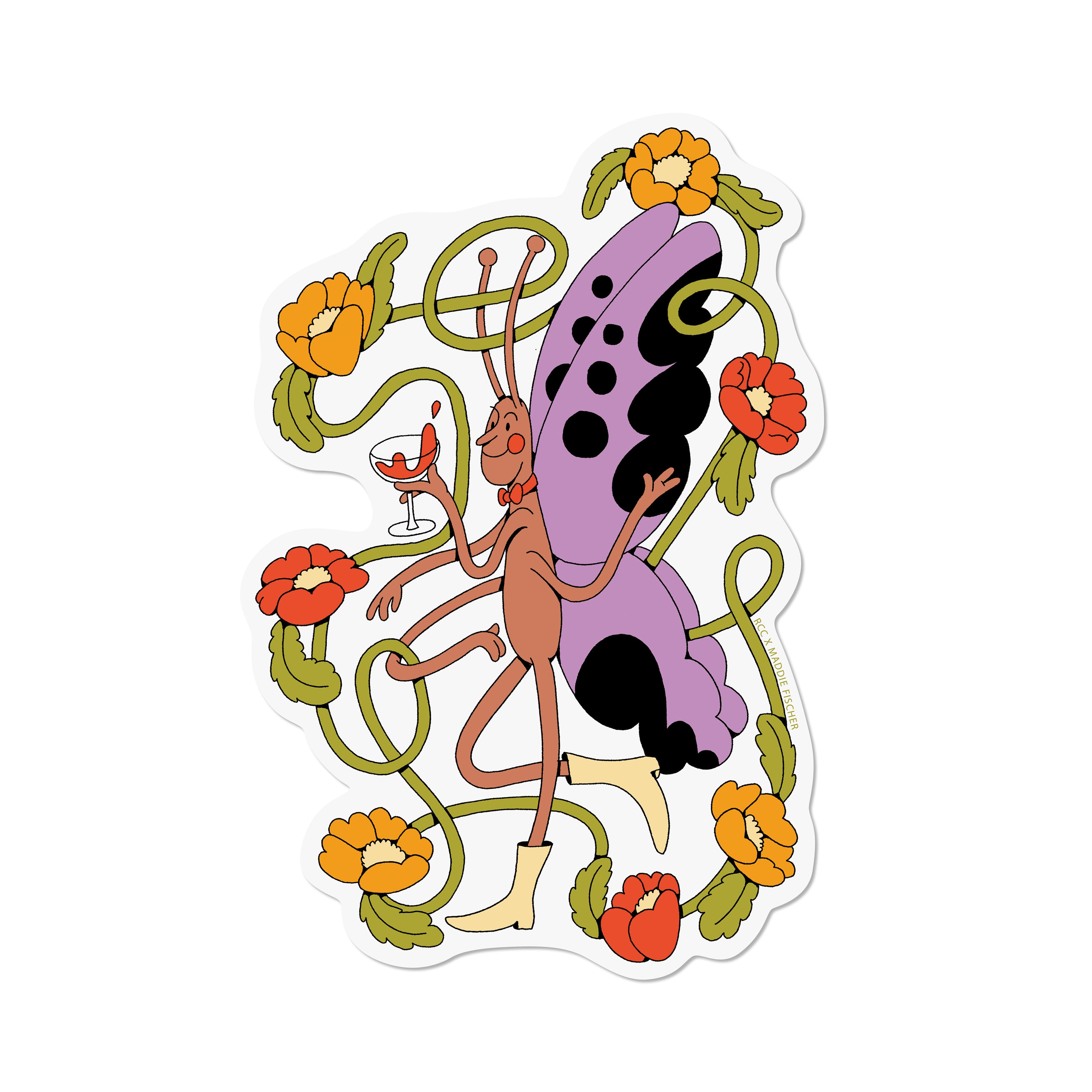 Butterfly Cheers sticker