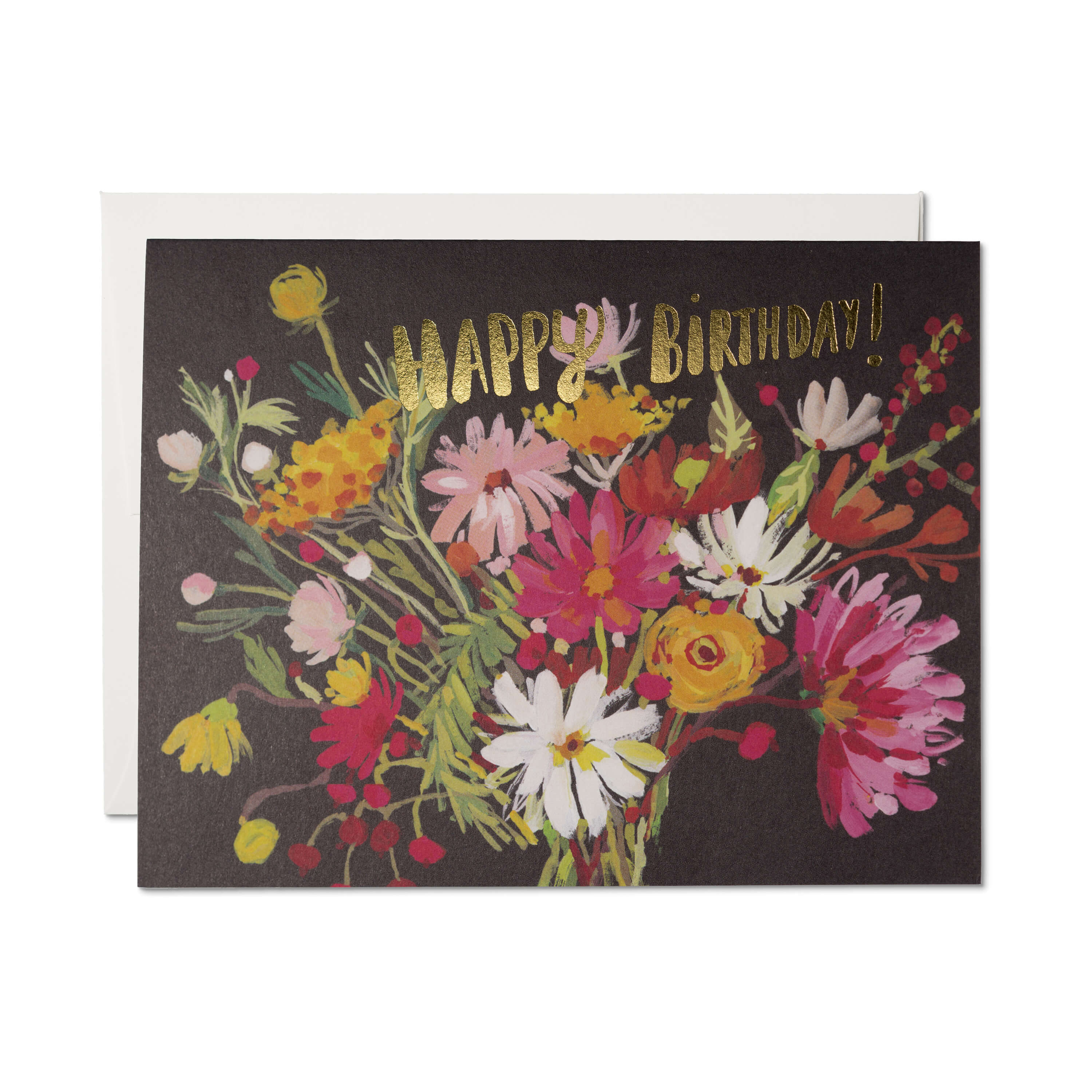 Vintage Birthday Bouquet greeting card SINGLE