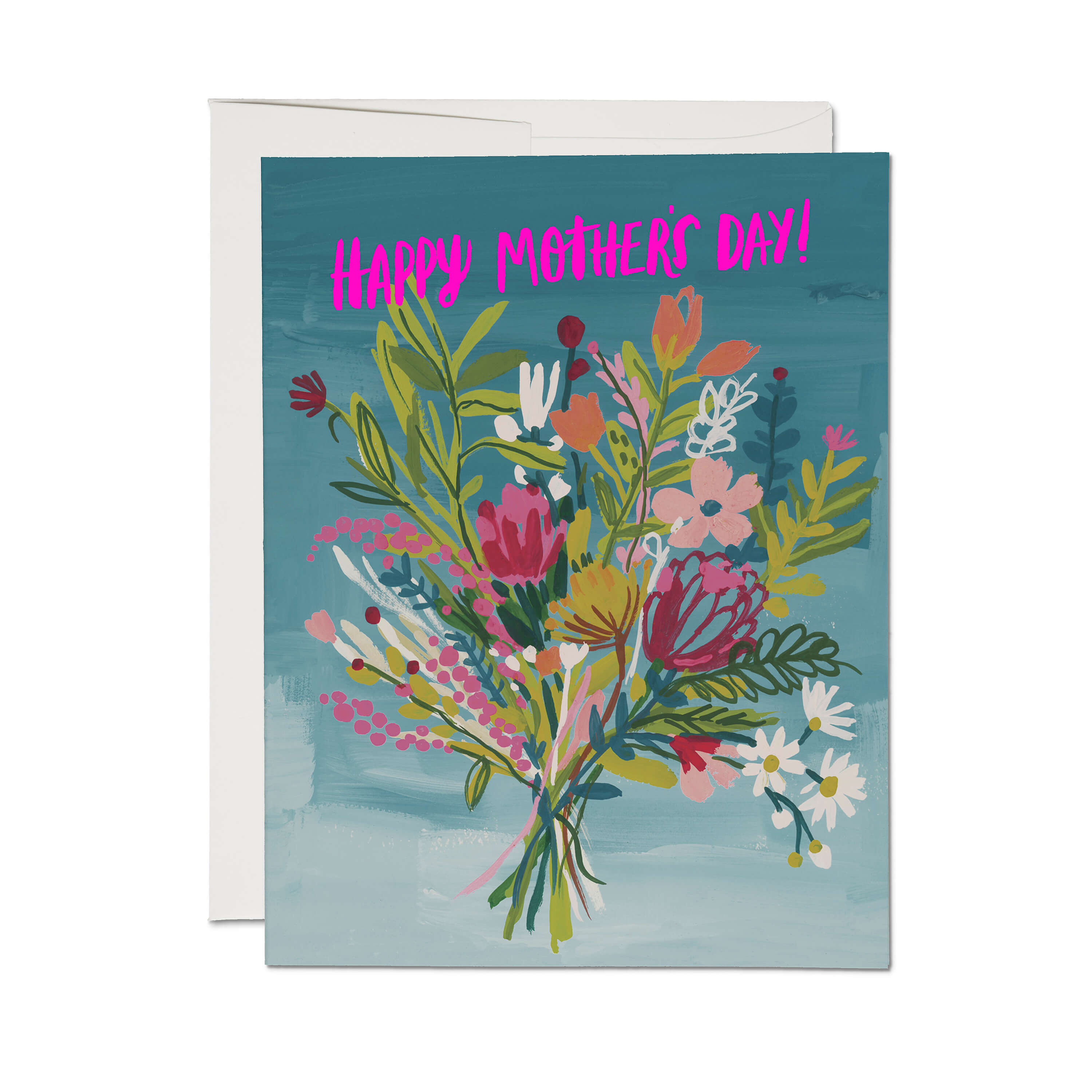 Neon Pink Mother greeting card Single
