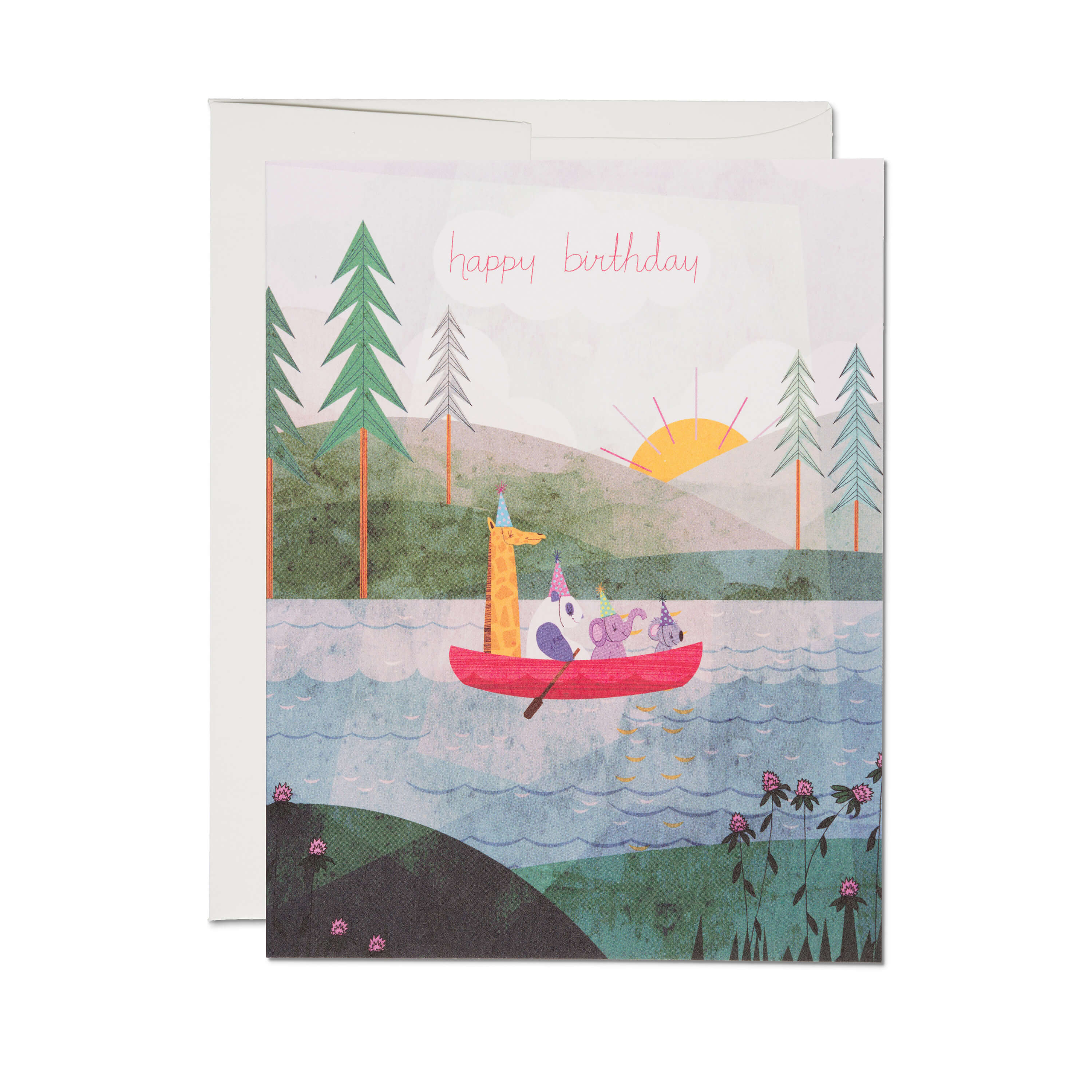 Four Canoe greeting card SINGLE