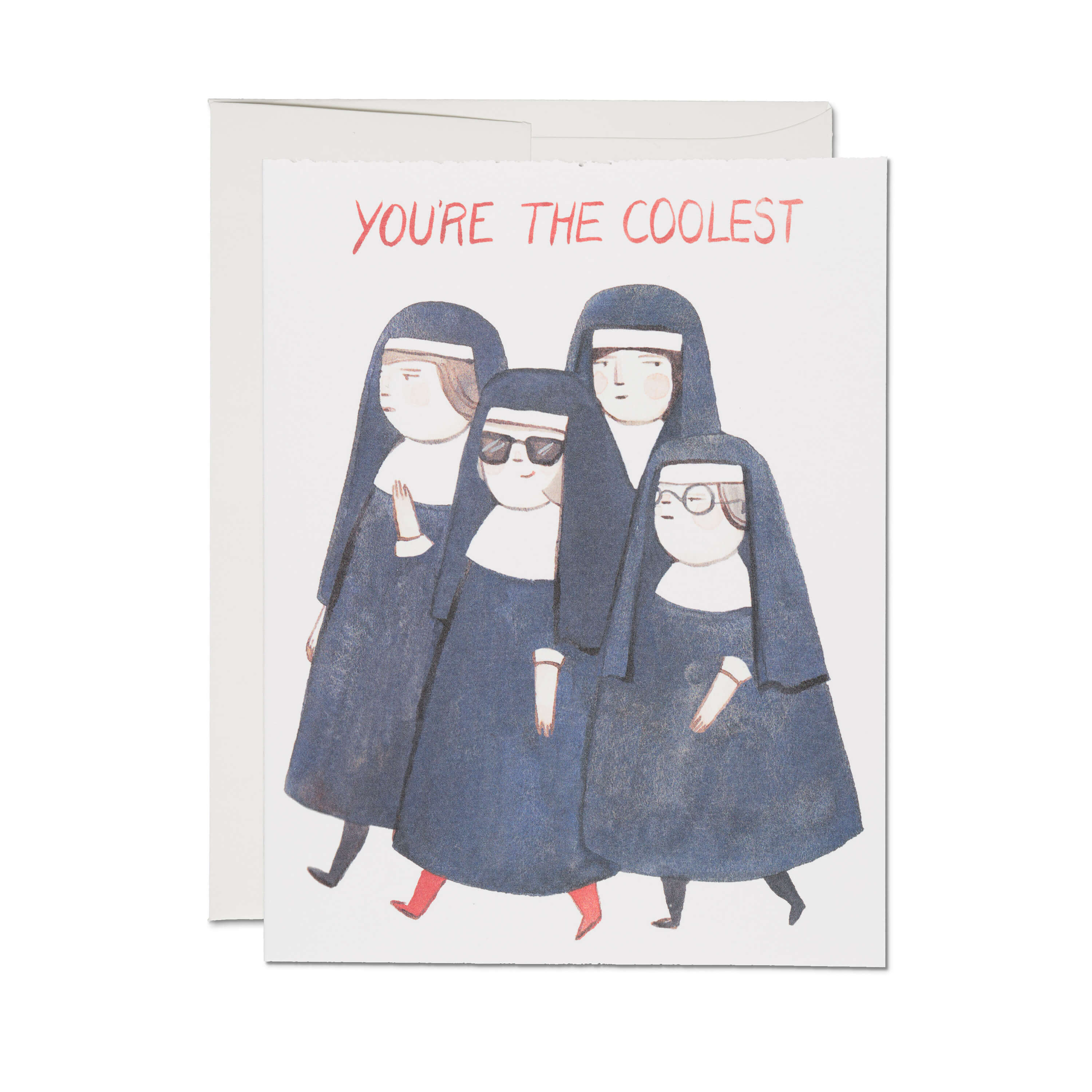 Nuns greeting card Single