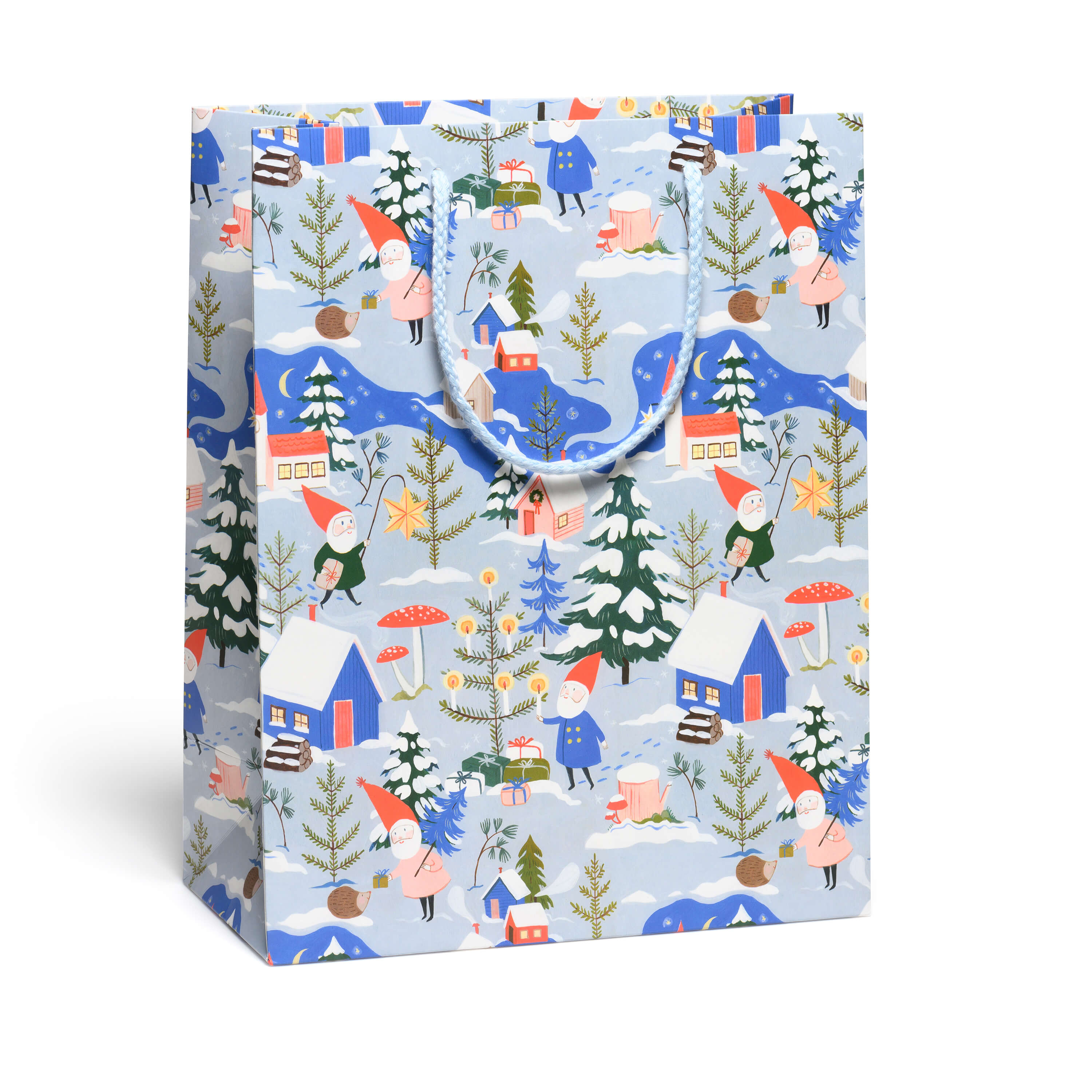 Holiday Gnomes large gift bag Large