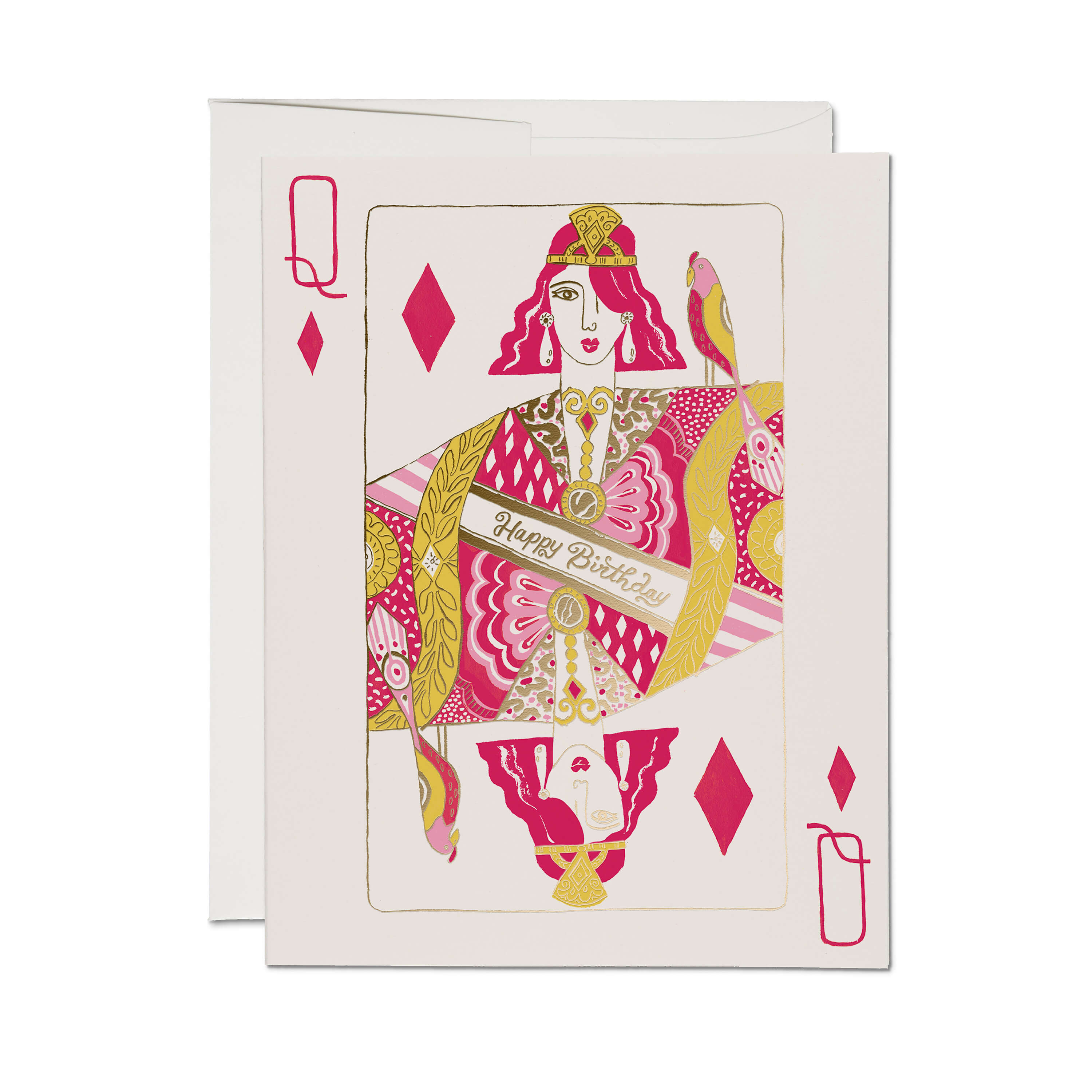Queen of Diamonds greeting card SINGLE