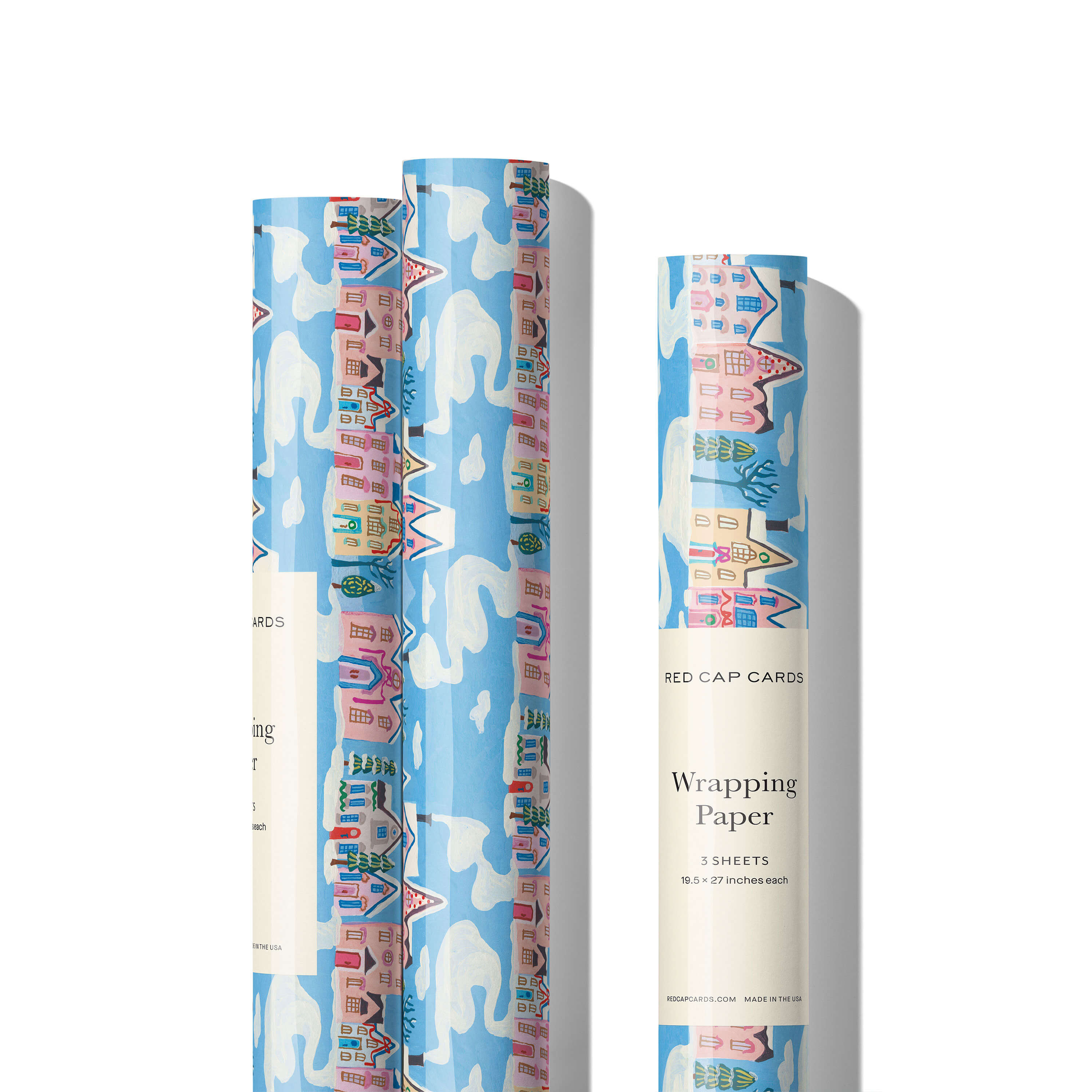 Little Pink Houses wrapping paper Single