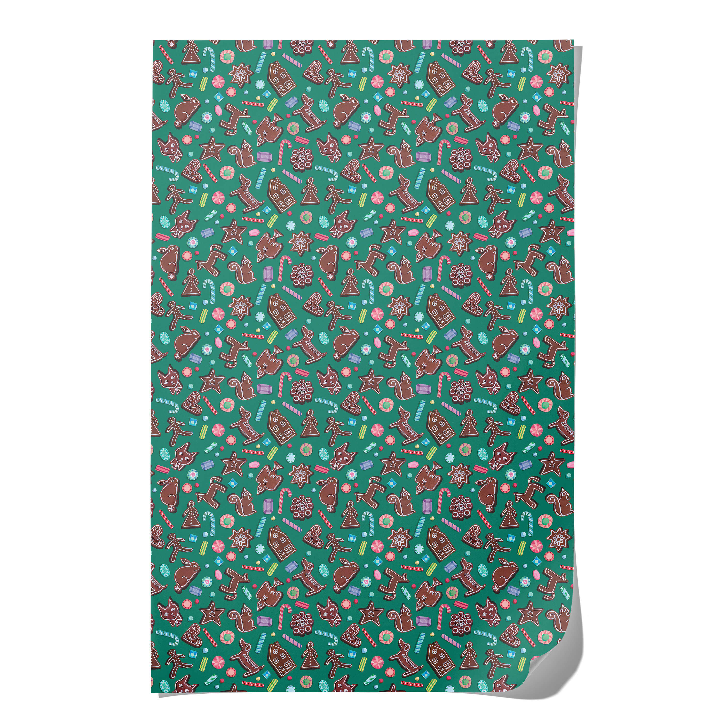 Gingerbread wrapping paper Single
