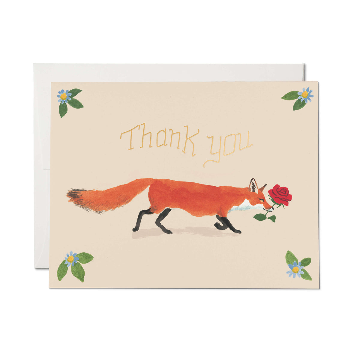 Thanks Fox greeting card – Red Cap Cards