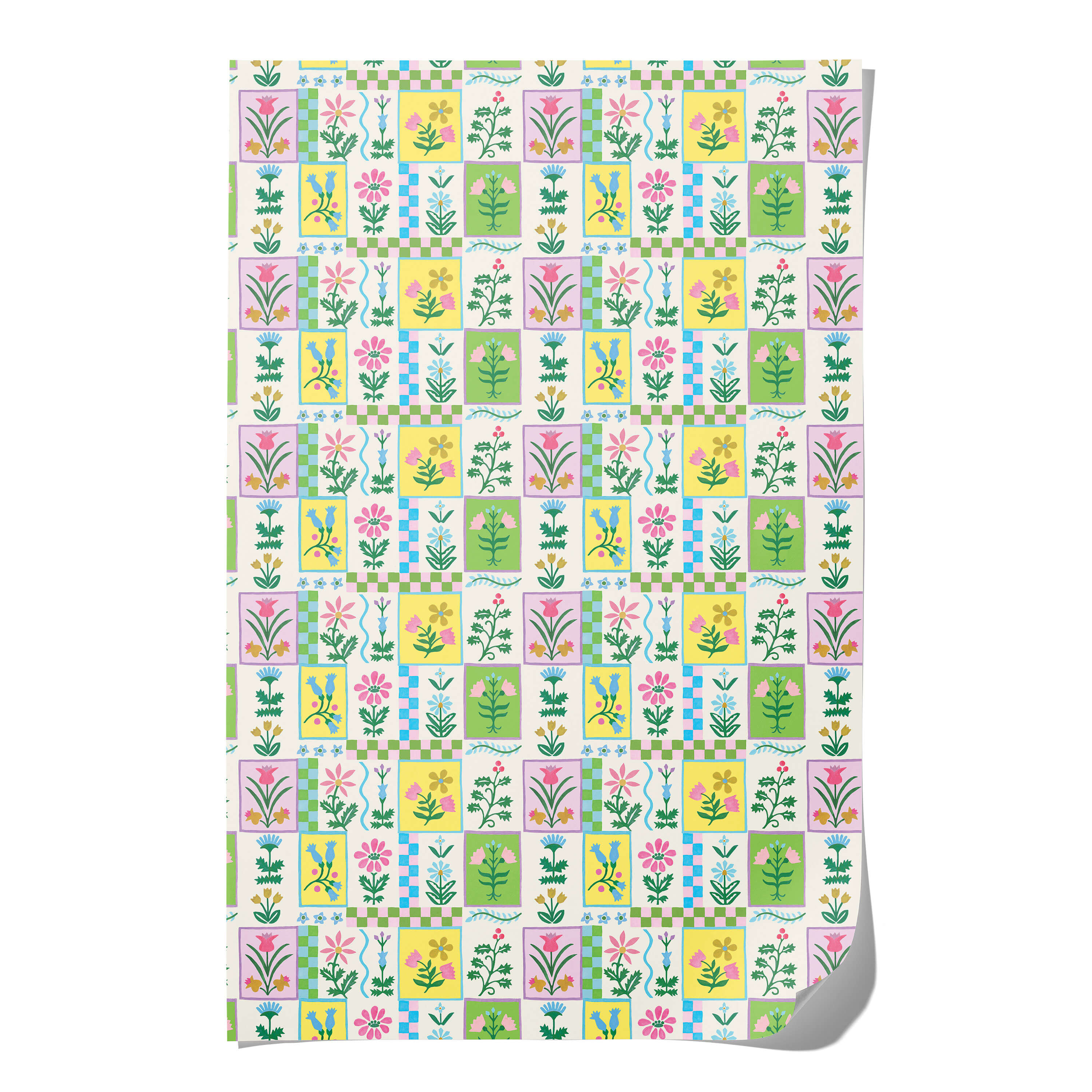 Retro Flower wrapping paper Single