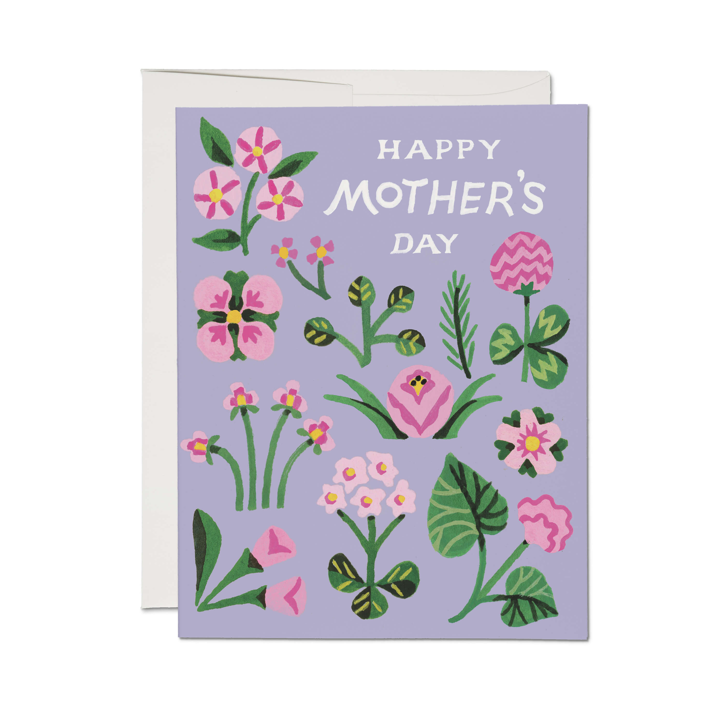 Pink Blooms greeting card Single