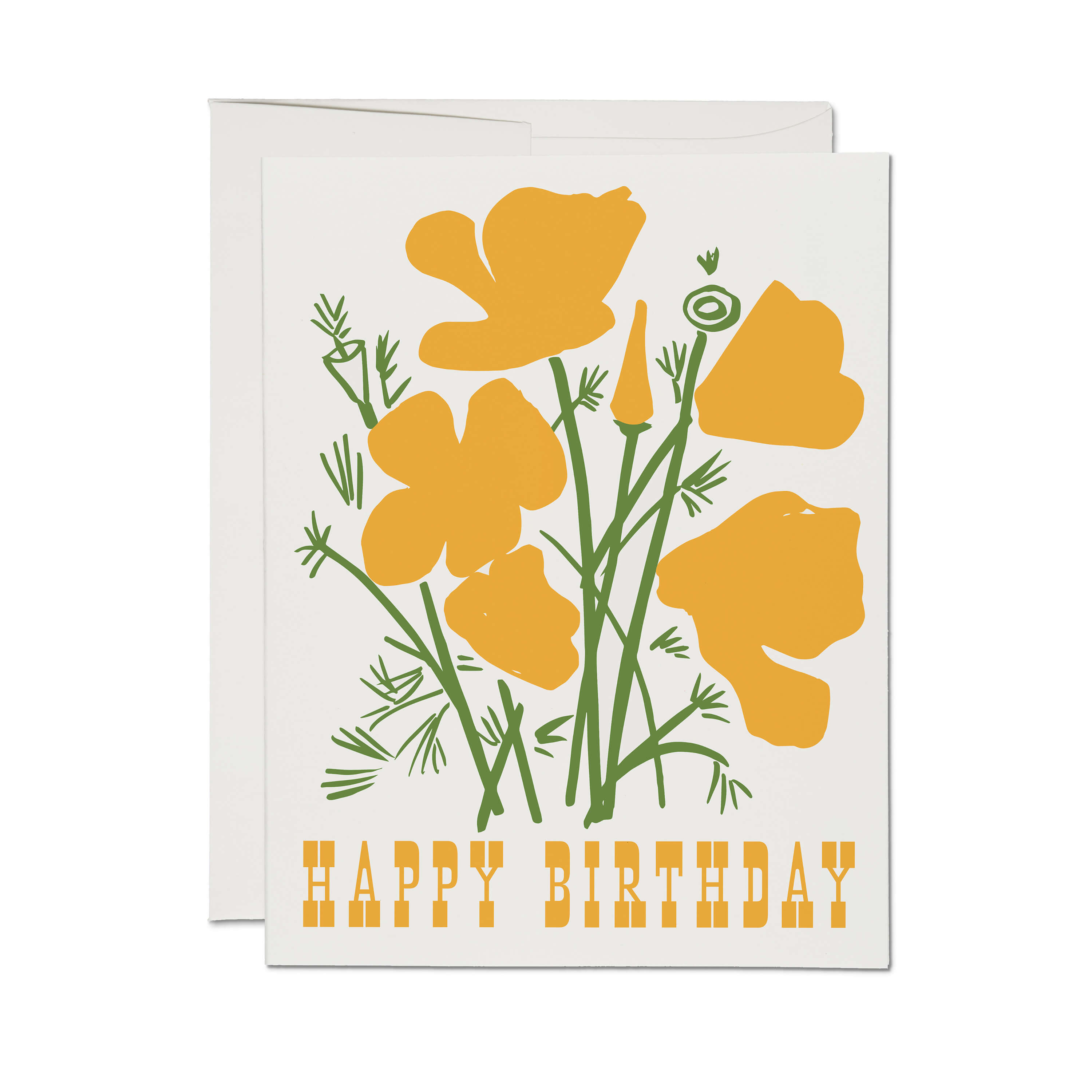California Poppy greeting card Single