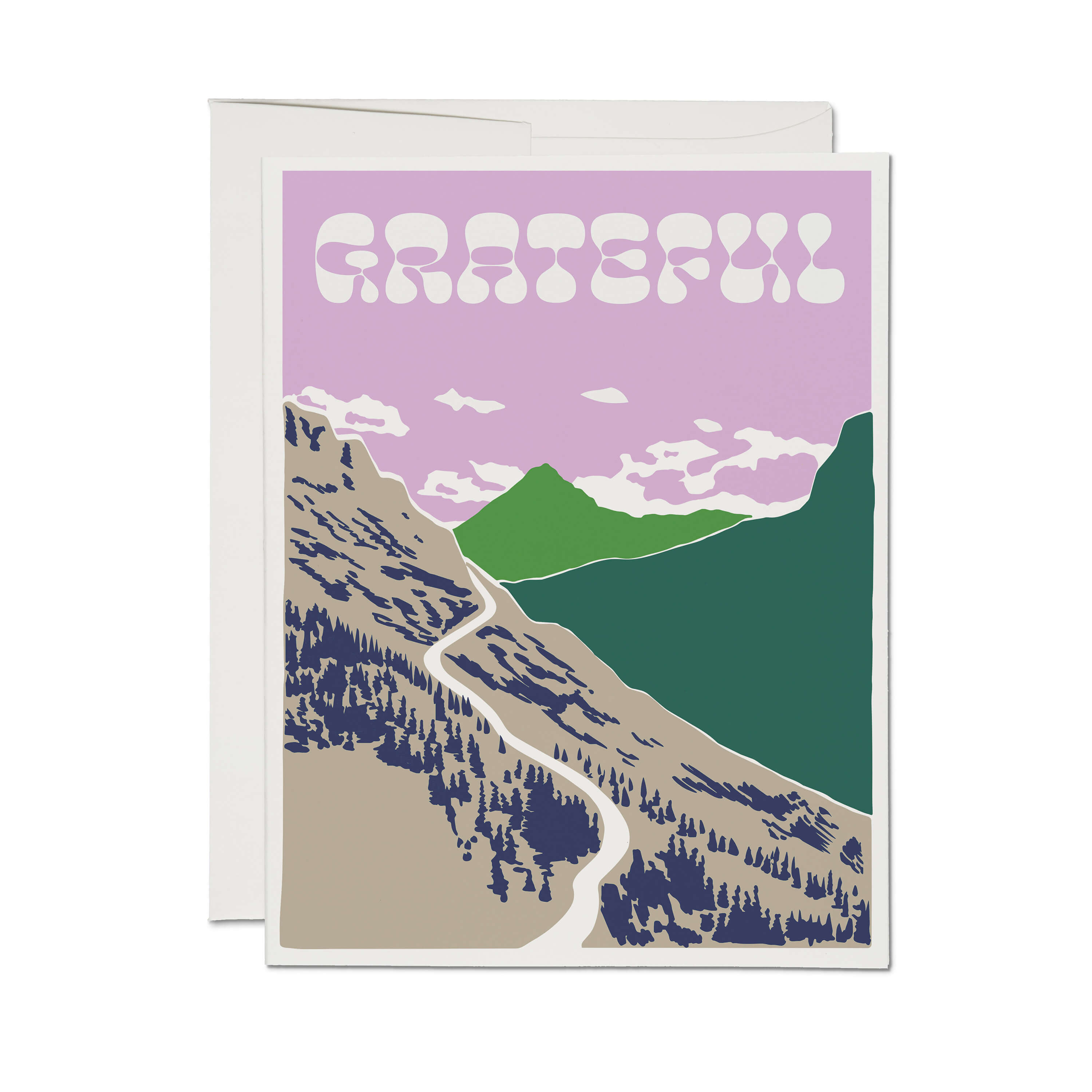 Gratitude Mountain greeting card Single