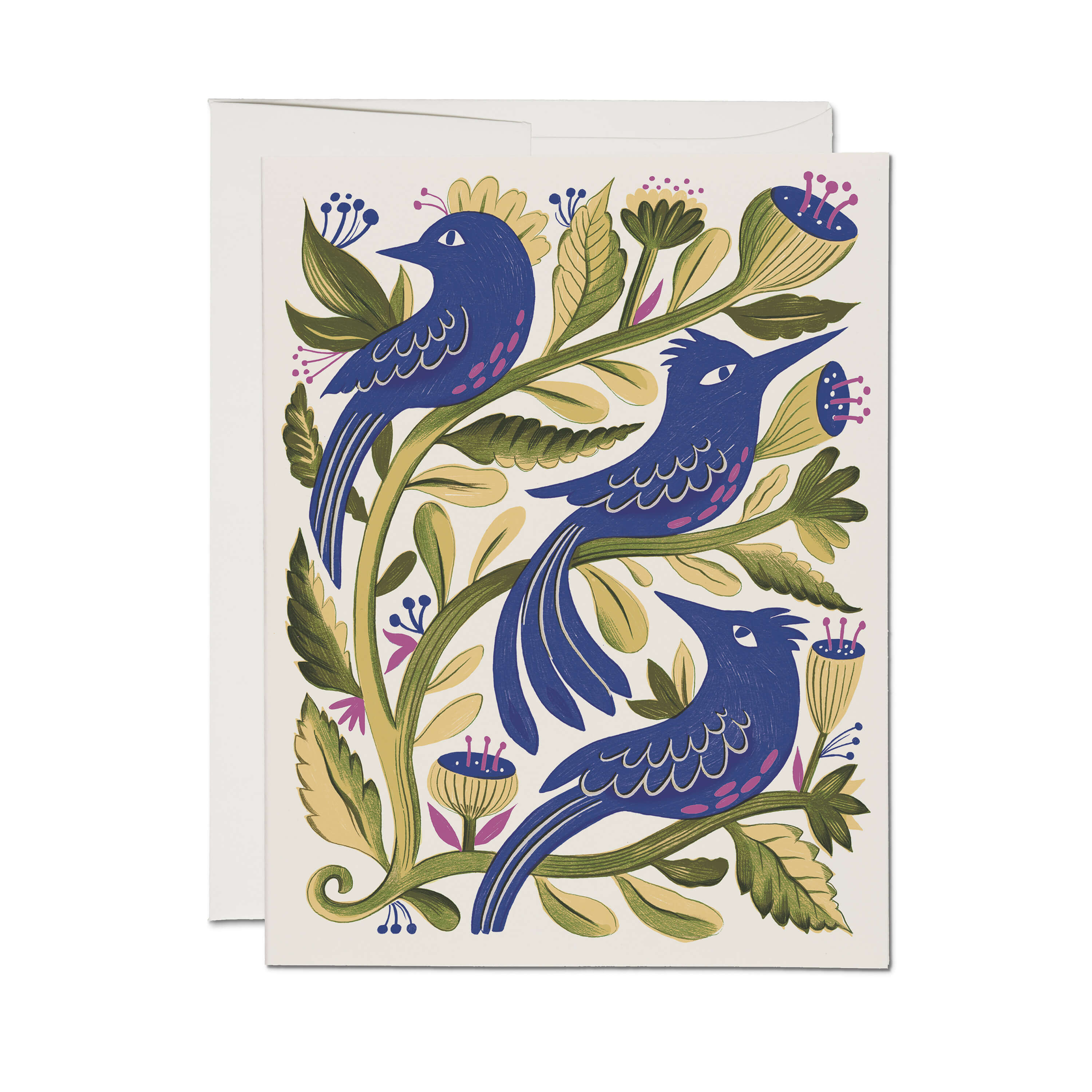 Purple Birds greeting card Boxed set of 8