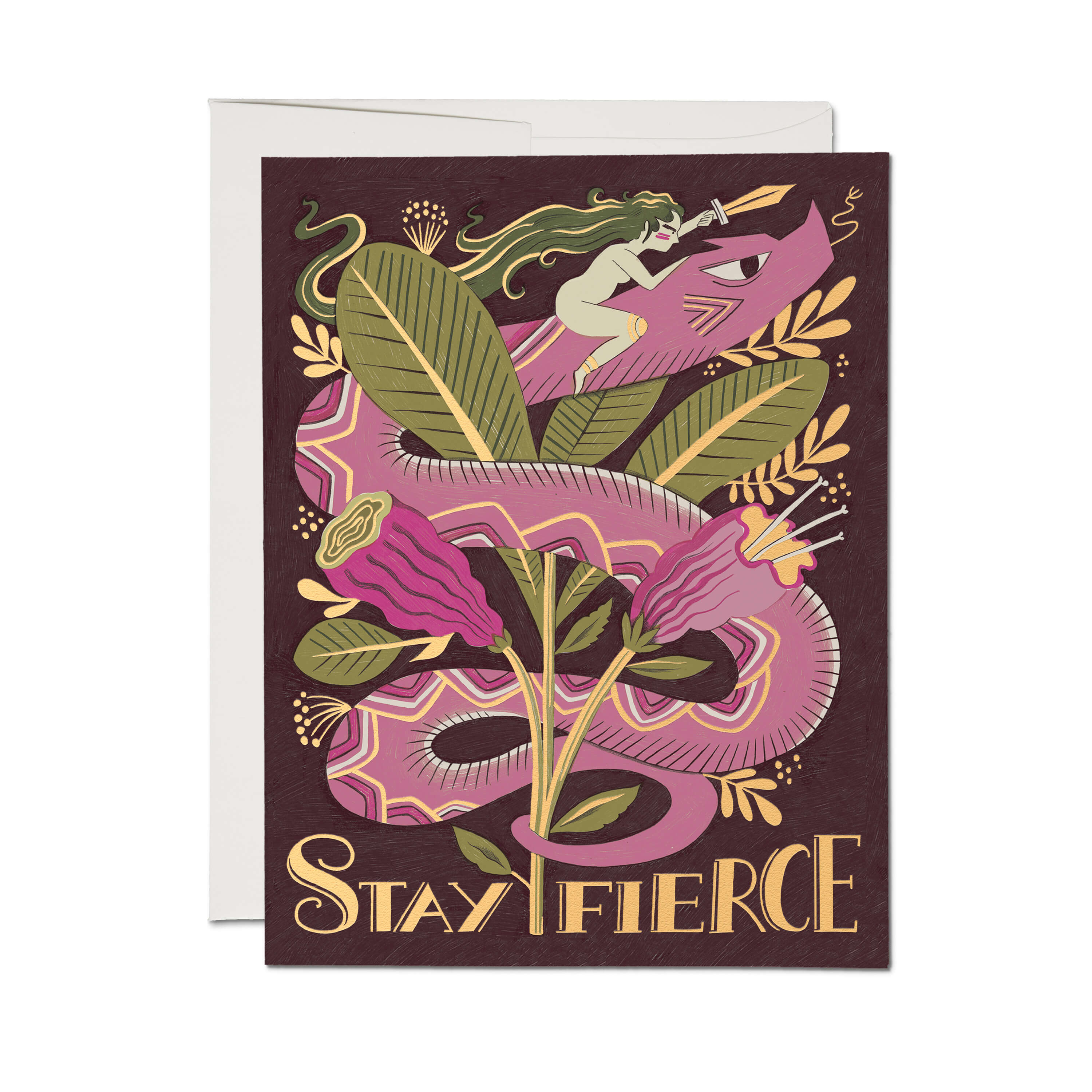 Fierce Snake greeting card Single