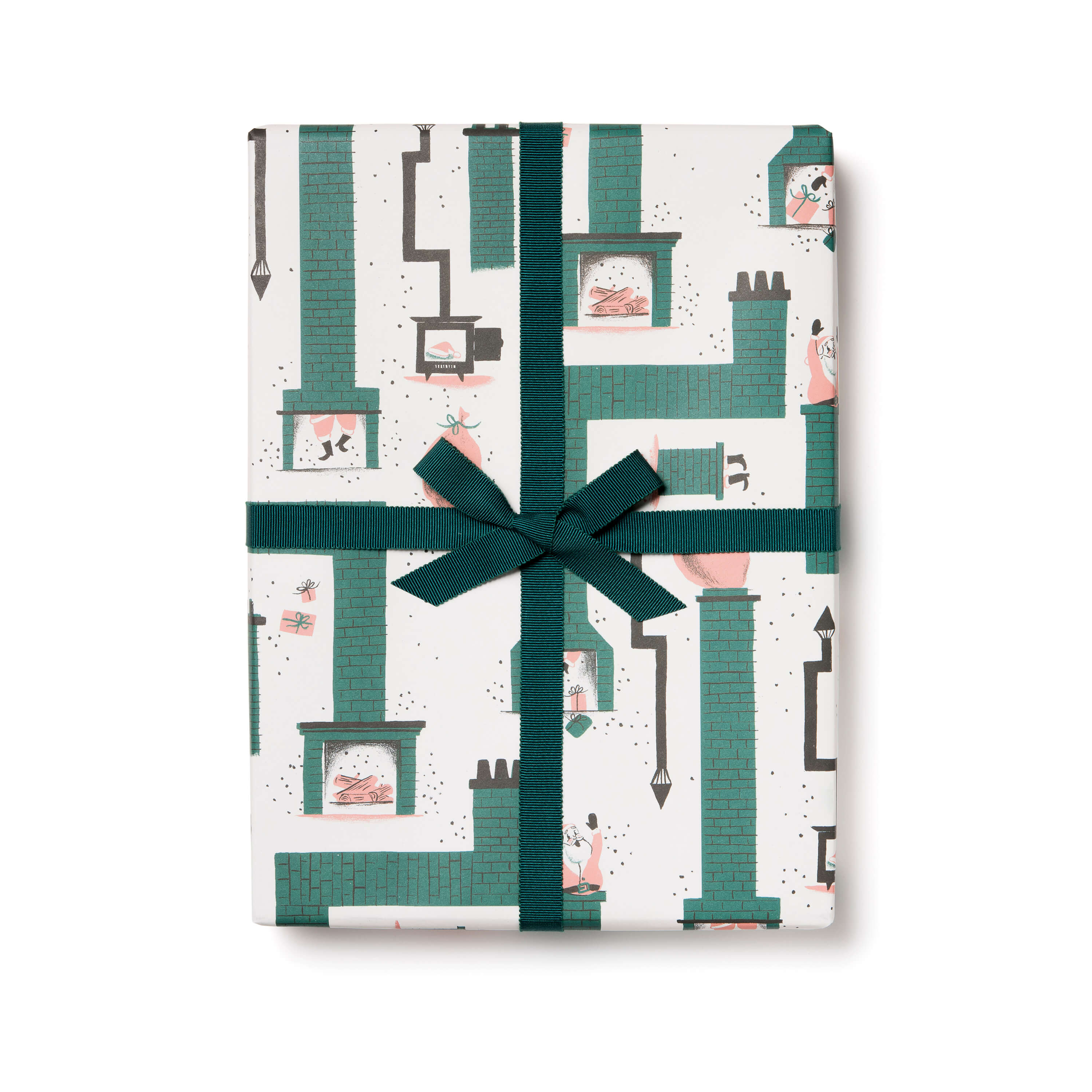 Santa Chimney wrapping paper Single