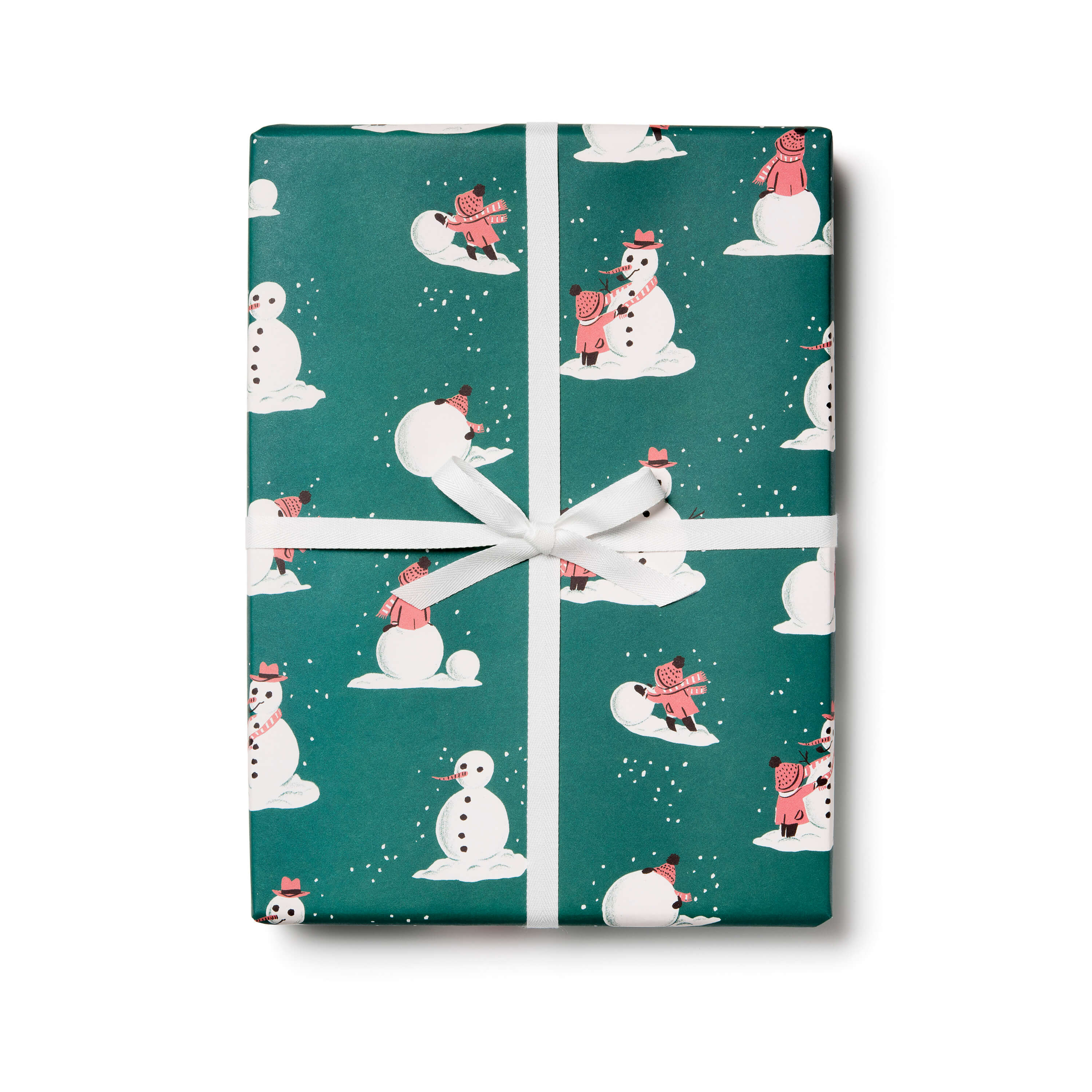 Building Snowman wrapping paper Single
