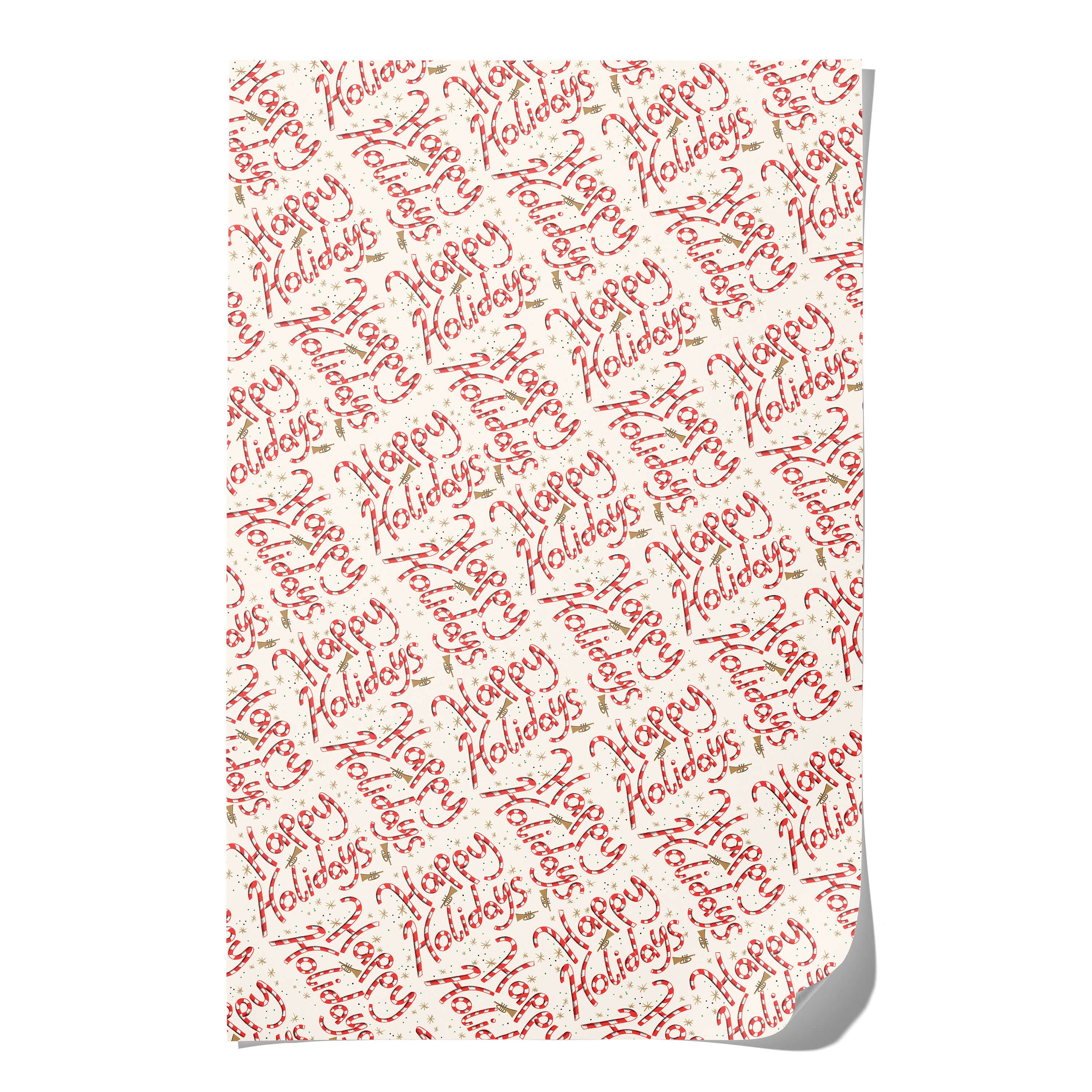 Candy Cane Holidays wrapping paper Single
