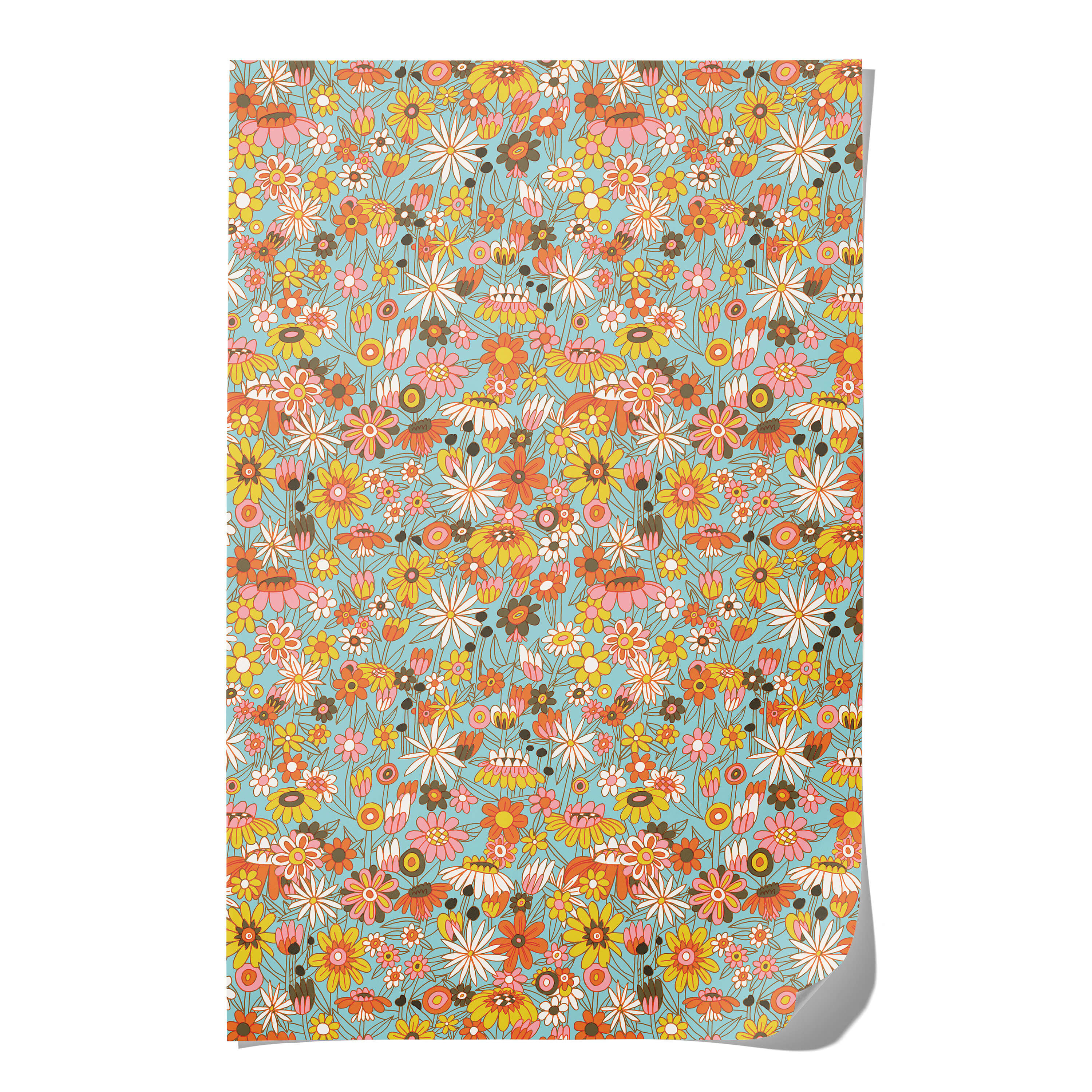 Groovy Bloom wrapping paper Single