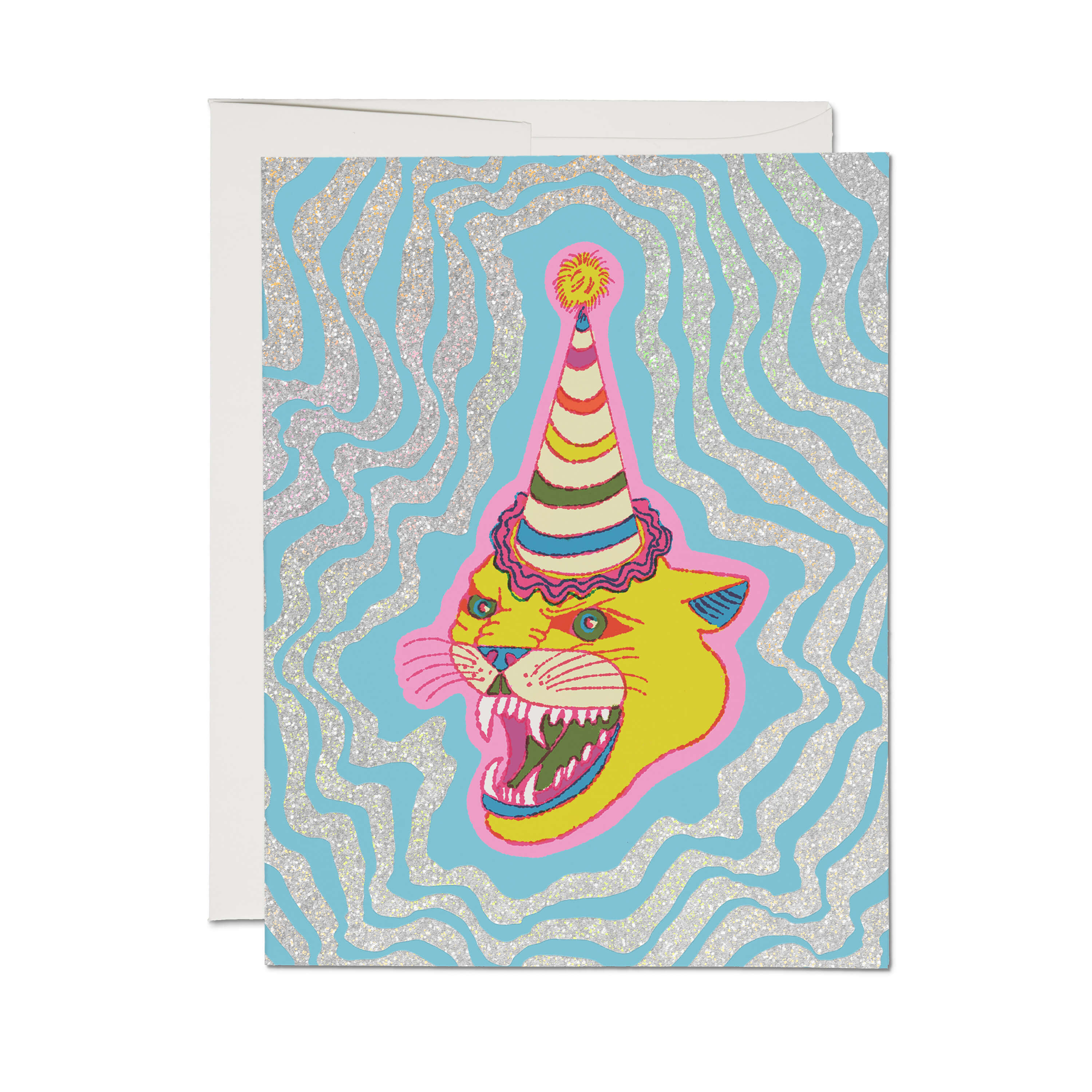 Party Hat Cat greeting card Single