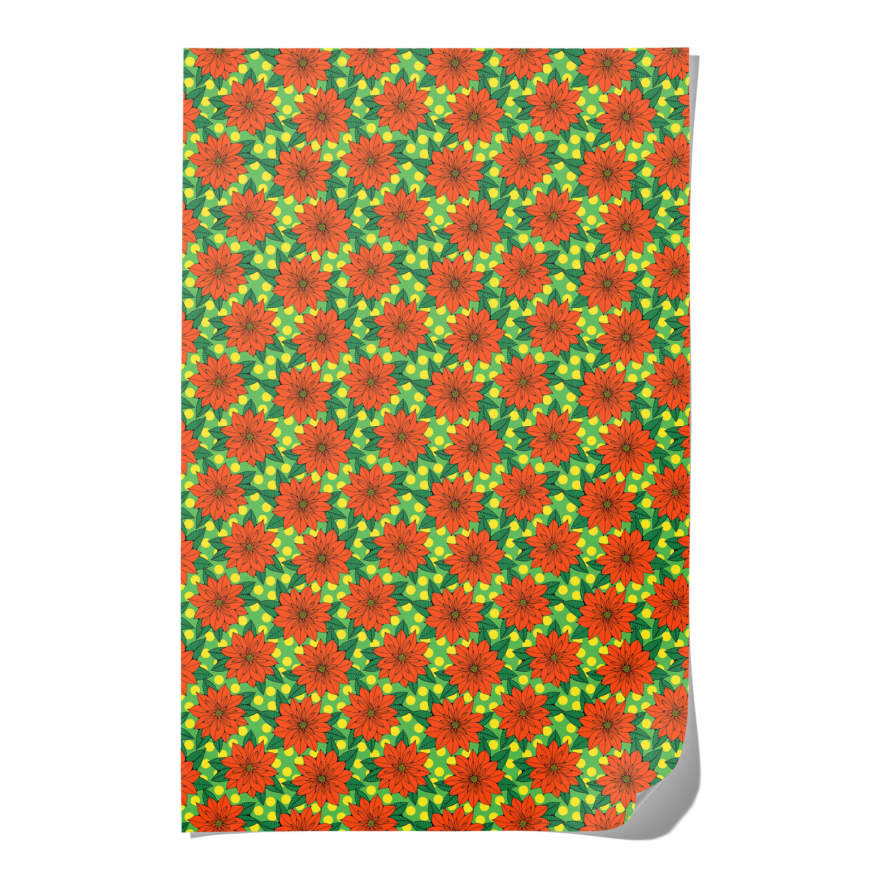 Big Poinsettia wrapping paper Single