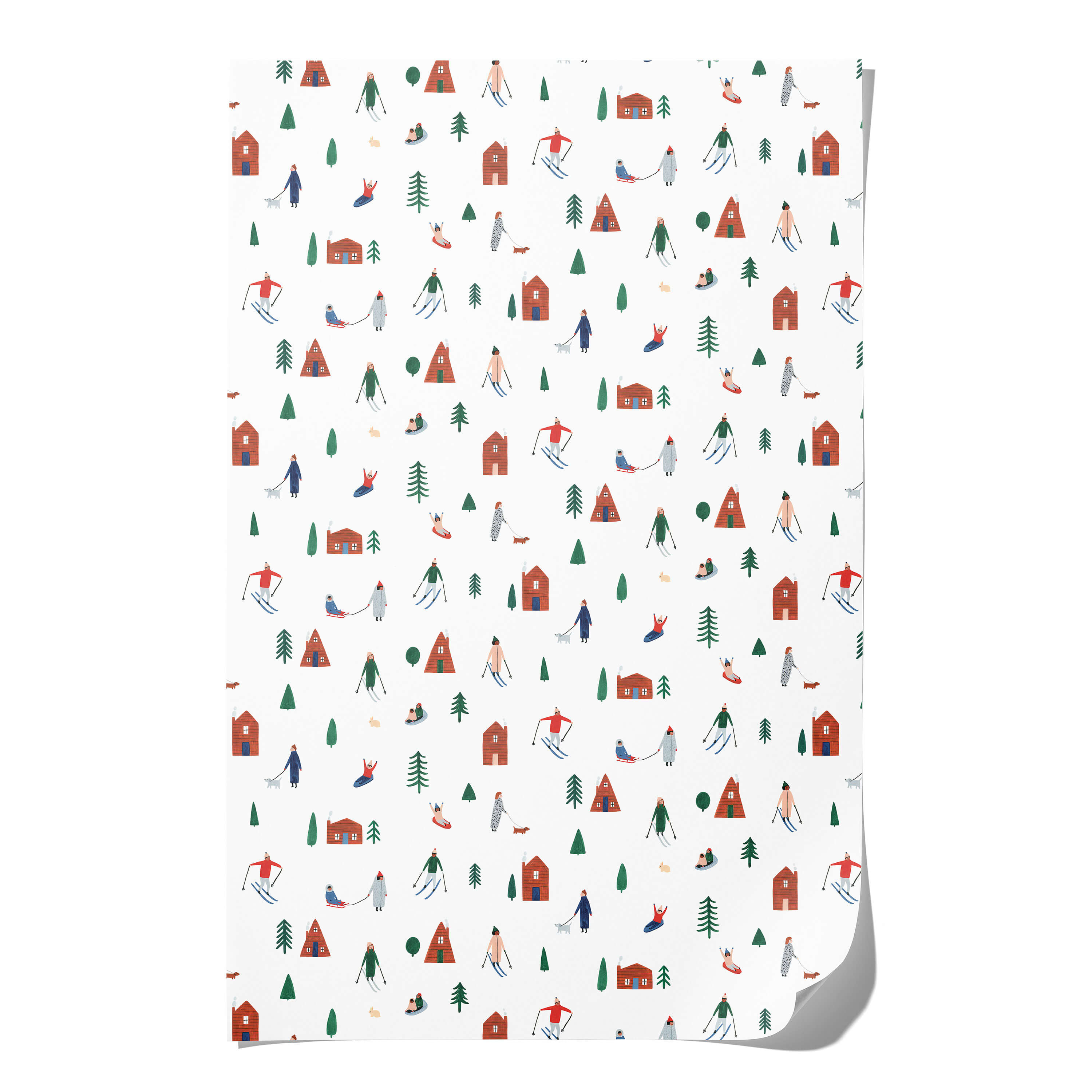 Snow Day wrapping paper Single