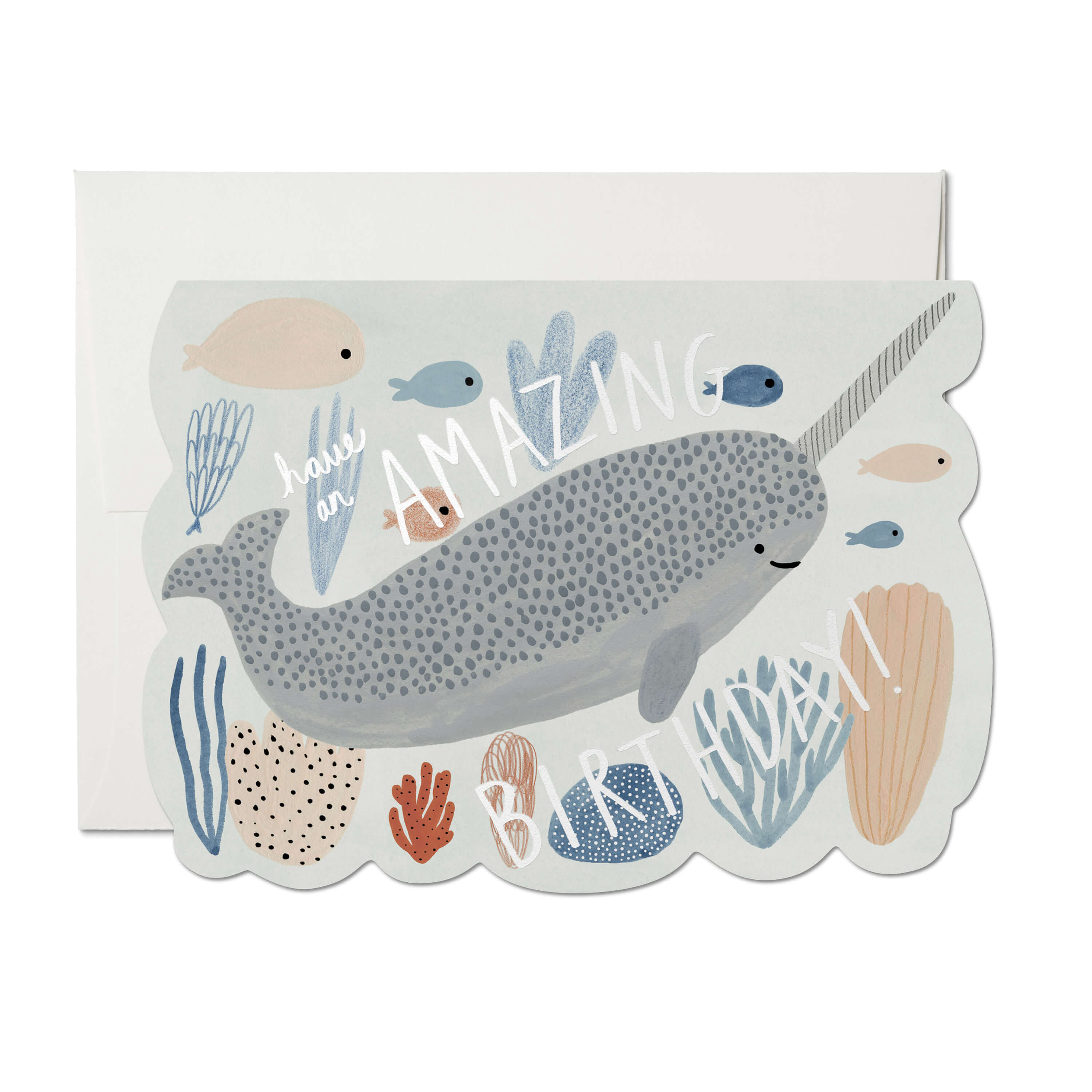 Narwhal Birthday greeting card Single