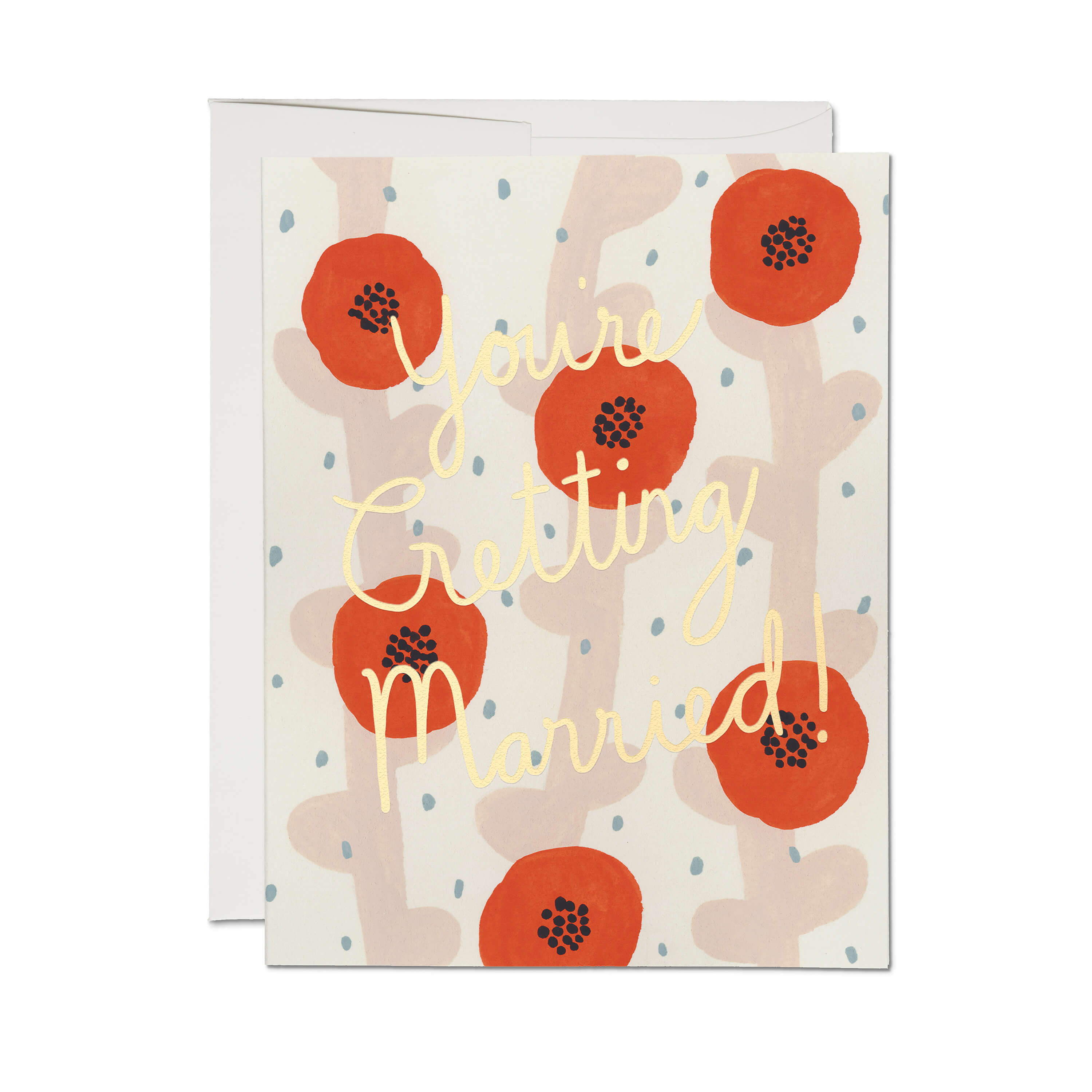 Wedding Poppies greeting card Single